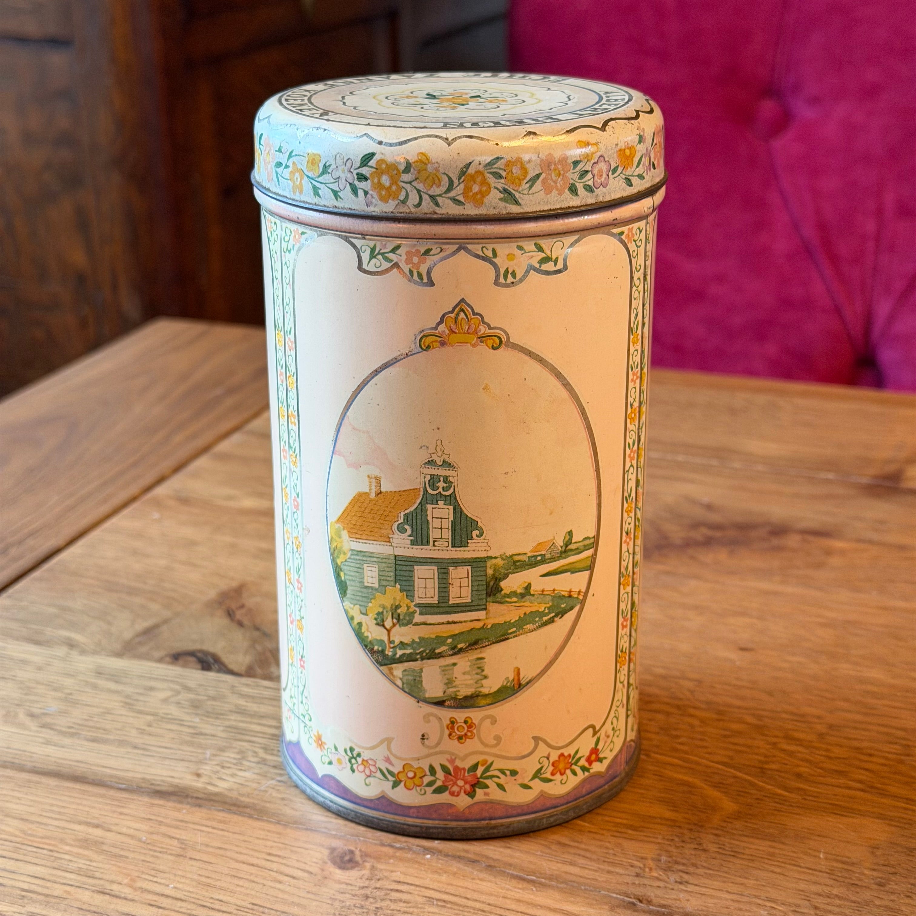Vintage Albert Heijn Coffee Tin – Real Zaanse Coffee – Dutch Decorative Tin