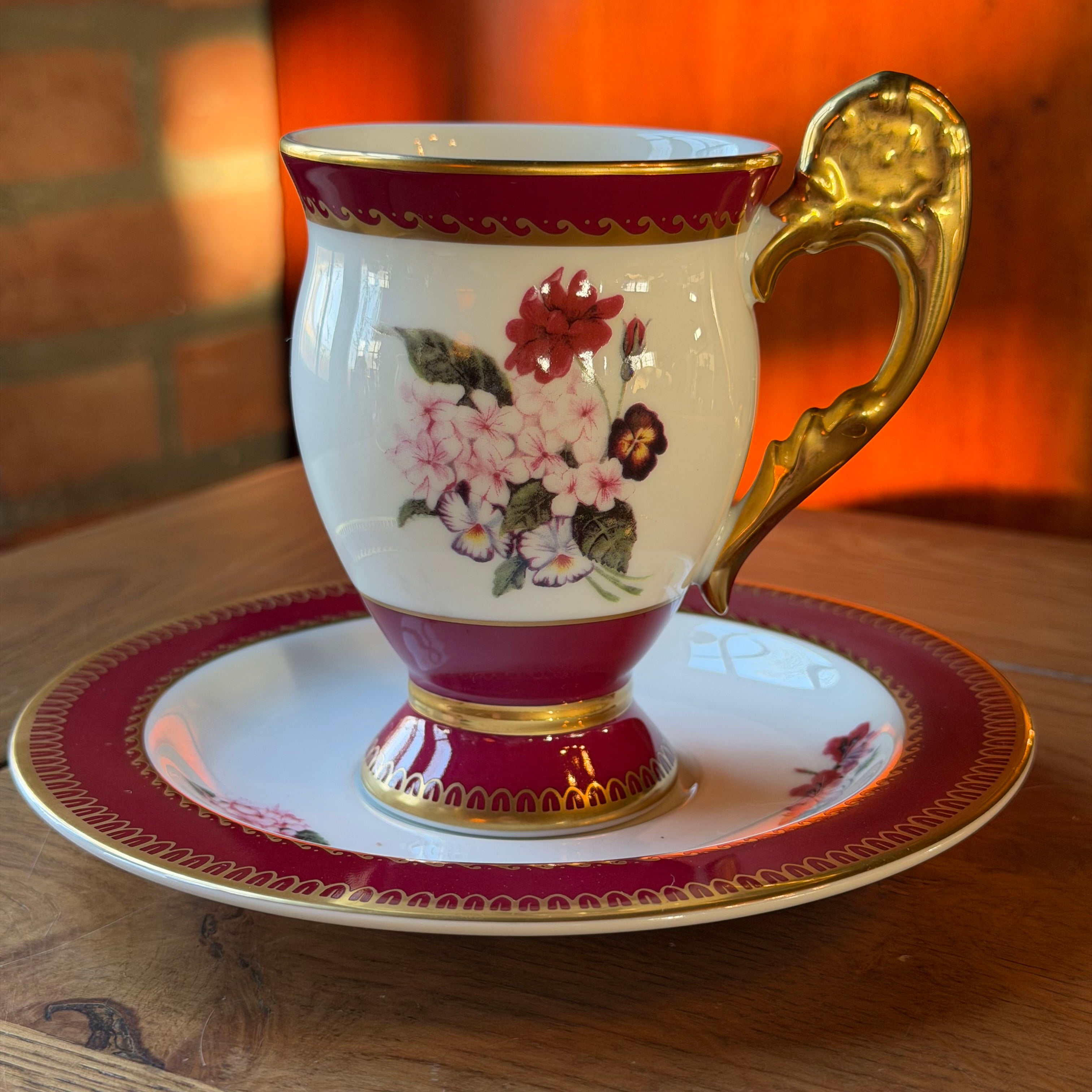 6-Piece Luxury Porcelain Coffee Set "Joseph Nigg" – Vienna Academy Anniversary Edition – Gilded &amp; Colorful