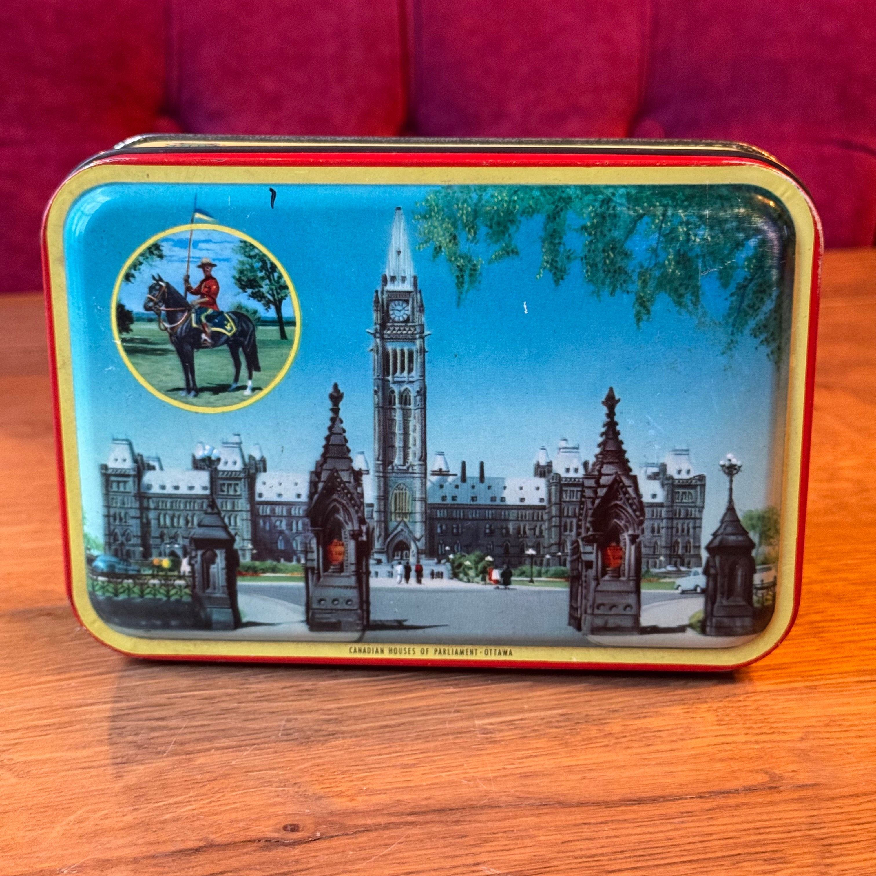 Blue Bird Toffee Tin – Canadian Houses of Parliament, Ottawa – ca. 1950–1960