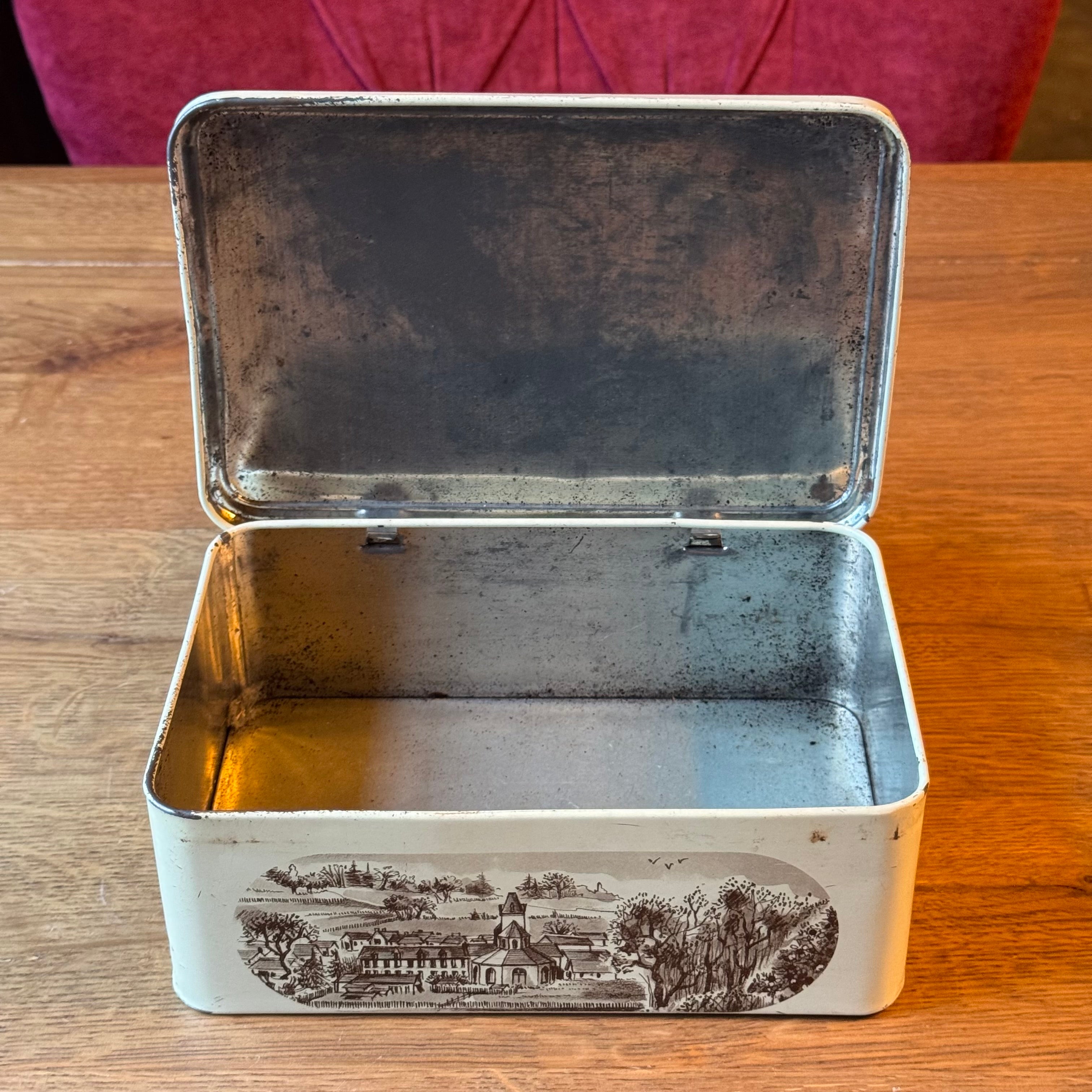 Vintage Tin Biscuiterie de l'Abbaye - Normandy Landscape (1987)