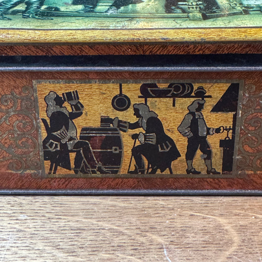 Vintage Engels Blik - Taverne Tafereel & Silhouetten - Old Masters Stijl (Jaren '50)