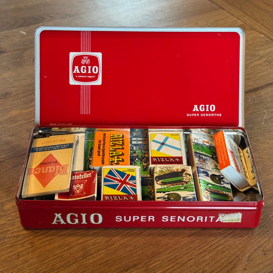 Agio Super Señorita blik met vintage luciferdoosjes & vloeitjes – jaren ’60