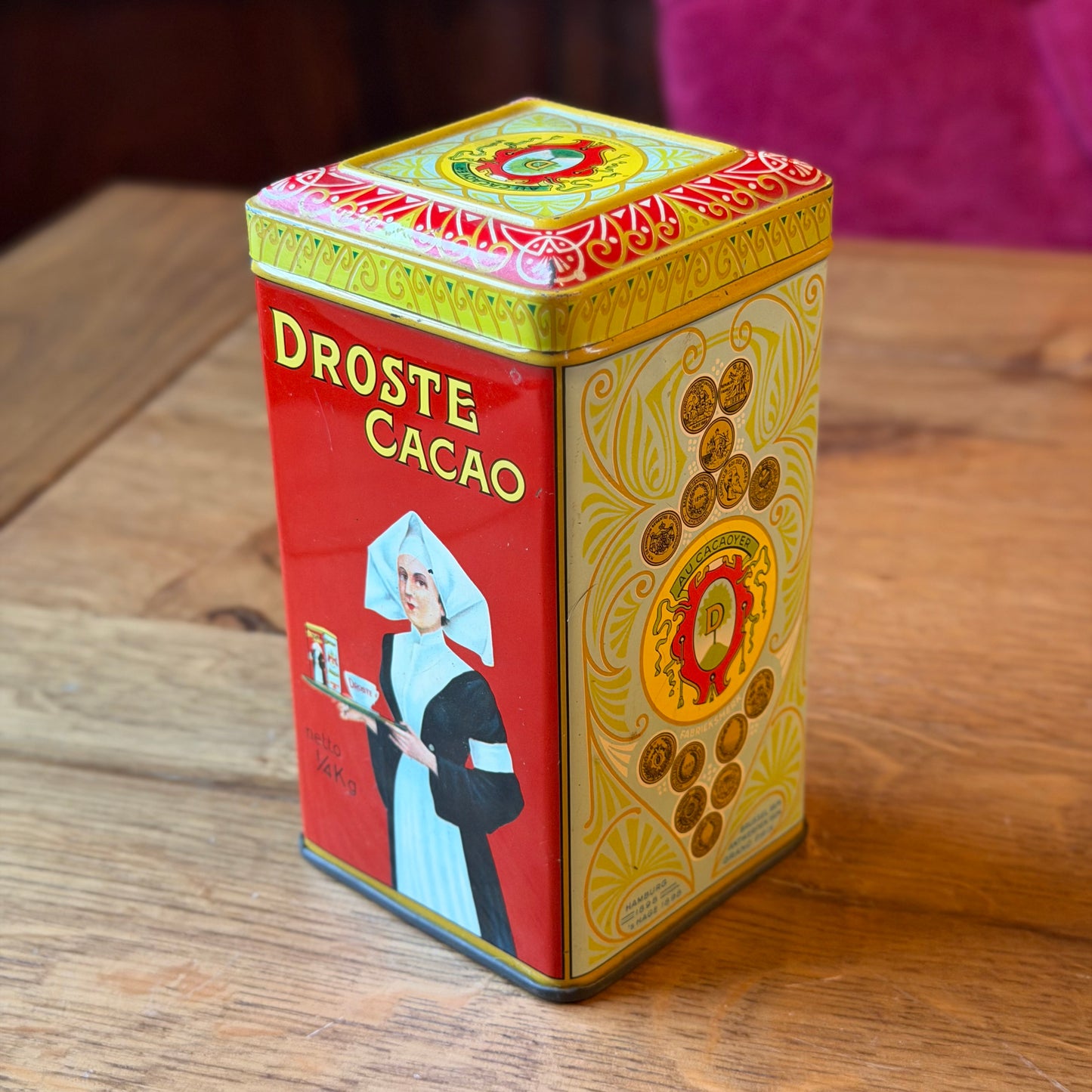 Antique Droste Cocoa Tin – Iconic Nurse Design – Netherlands