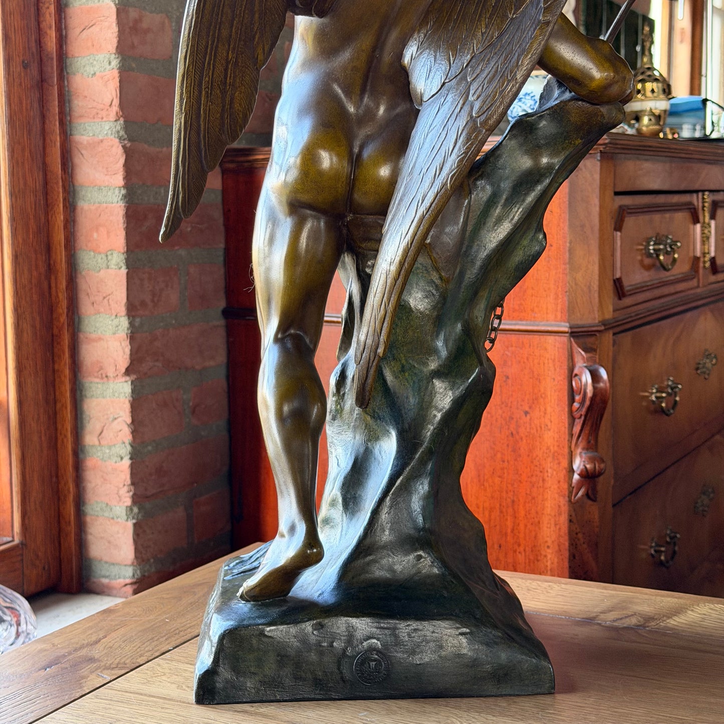 Monumentaal Frans Beeld ‘Génie Humain’ – naar Émile Picault, Parijse Gieting ca. 1900