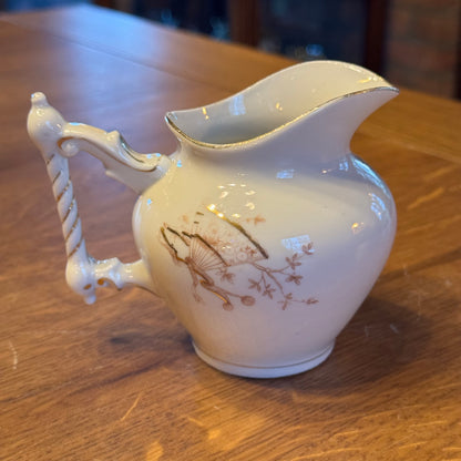 Antikes 4-teiliges Porzellan-Teeservice mit rotbraunen japanischen Motiven – ca. 1900–1930