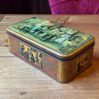 Vintage Engels Blik - Taverne Tafereel & Silhouetten - Old Masters Stijl (Jaren '50)