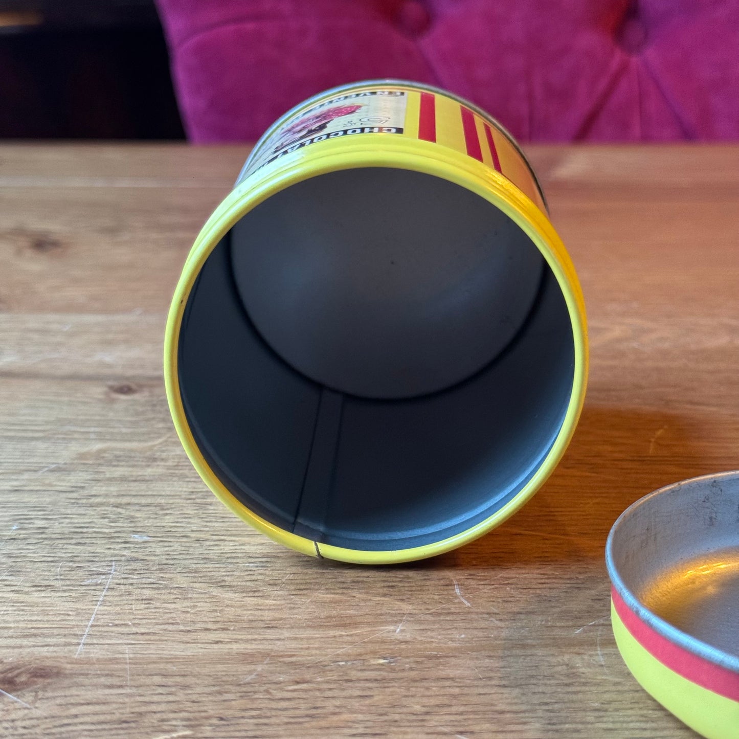 Vintage Blik Chocolat Menier - Geel - Firmin Bouisset Meisje