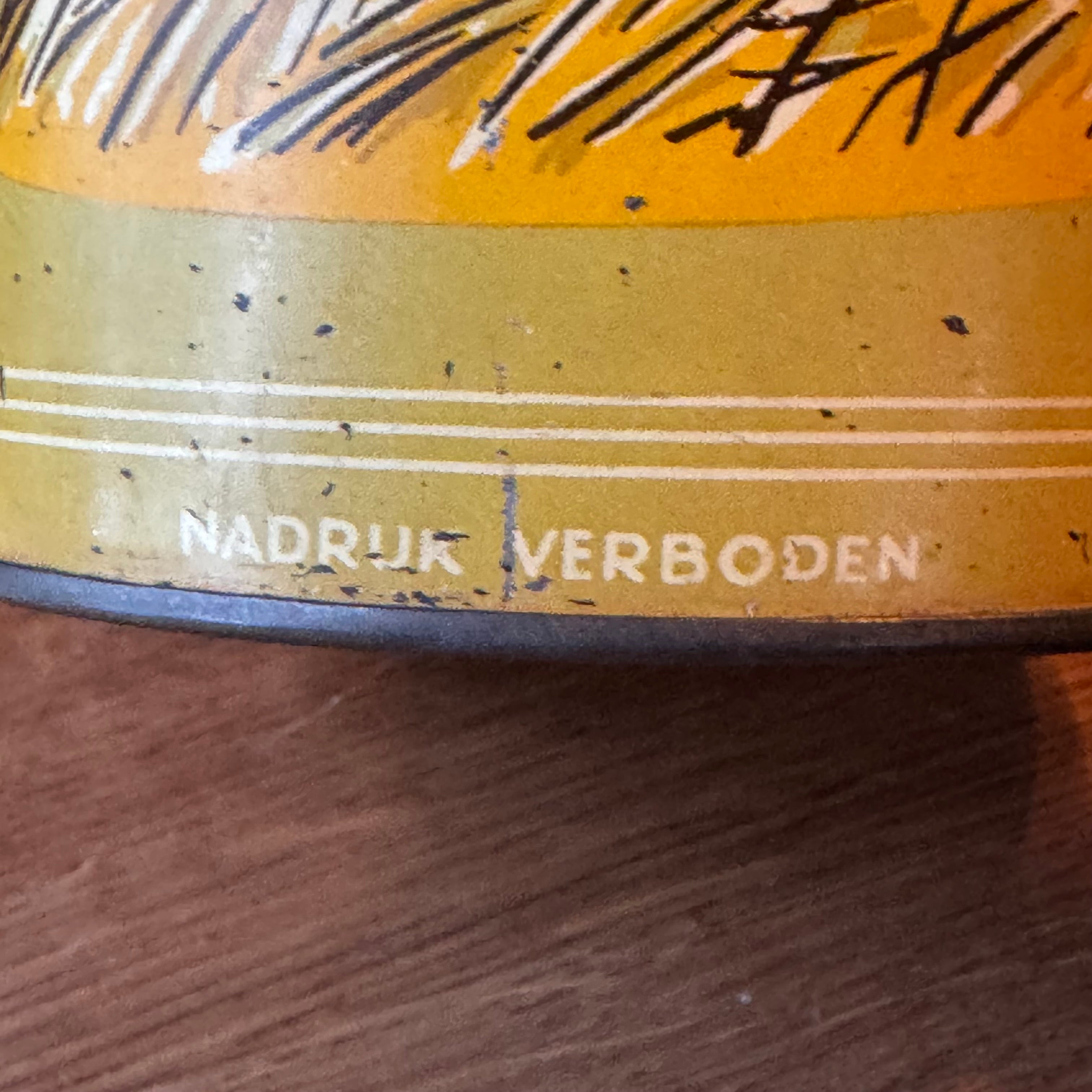 Vintage Biscuit Tin Van der Meulen - Hallum (Friesland) - Chicken &amp; Farmer