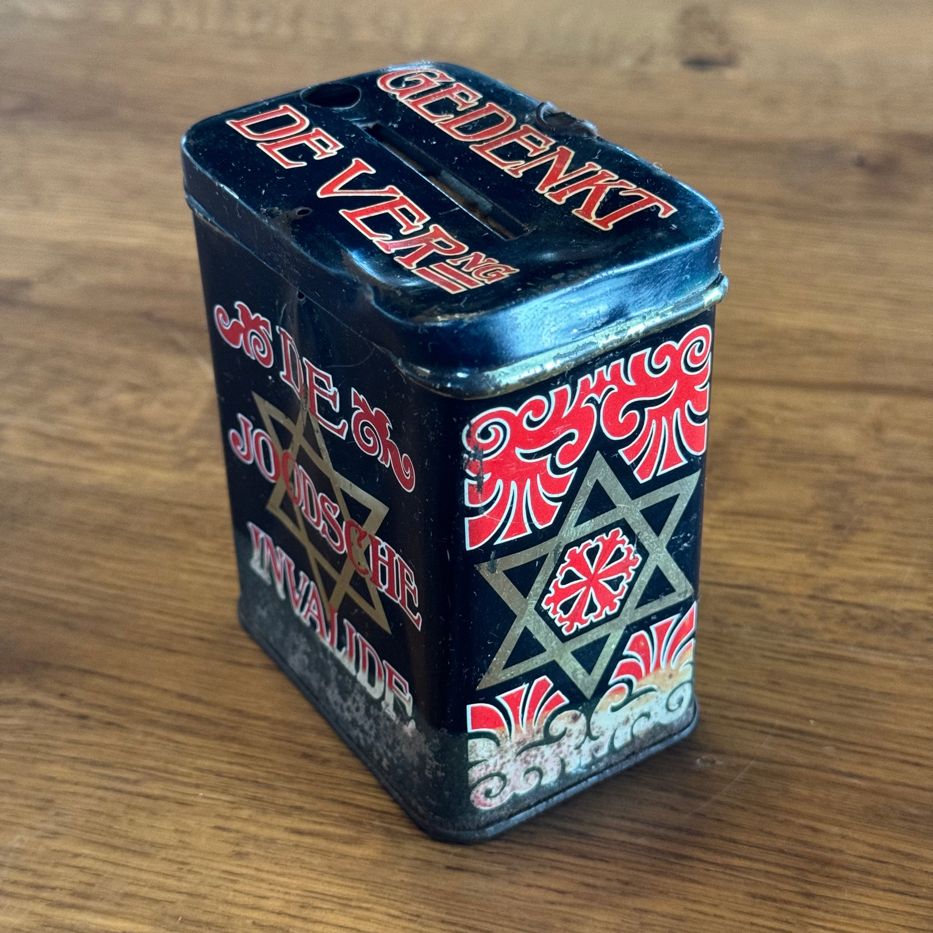 Zeldzaam Antiek Collecte Blik van De Joodsche Invalide The Collectionist