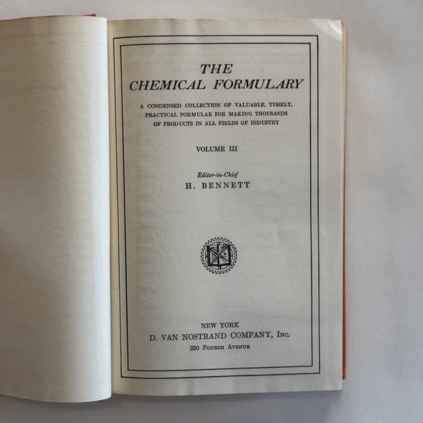 The Chemical Formulary Volume III by H. Bennett (1936)