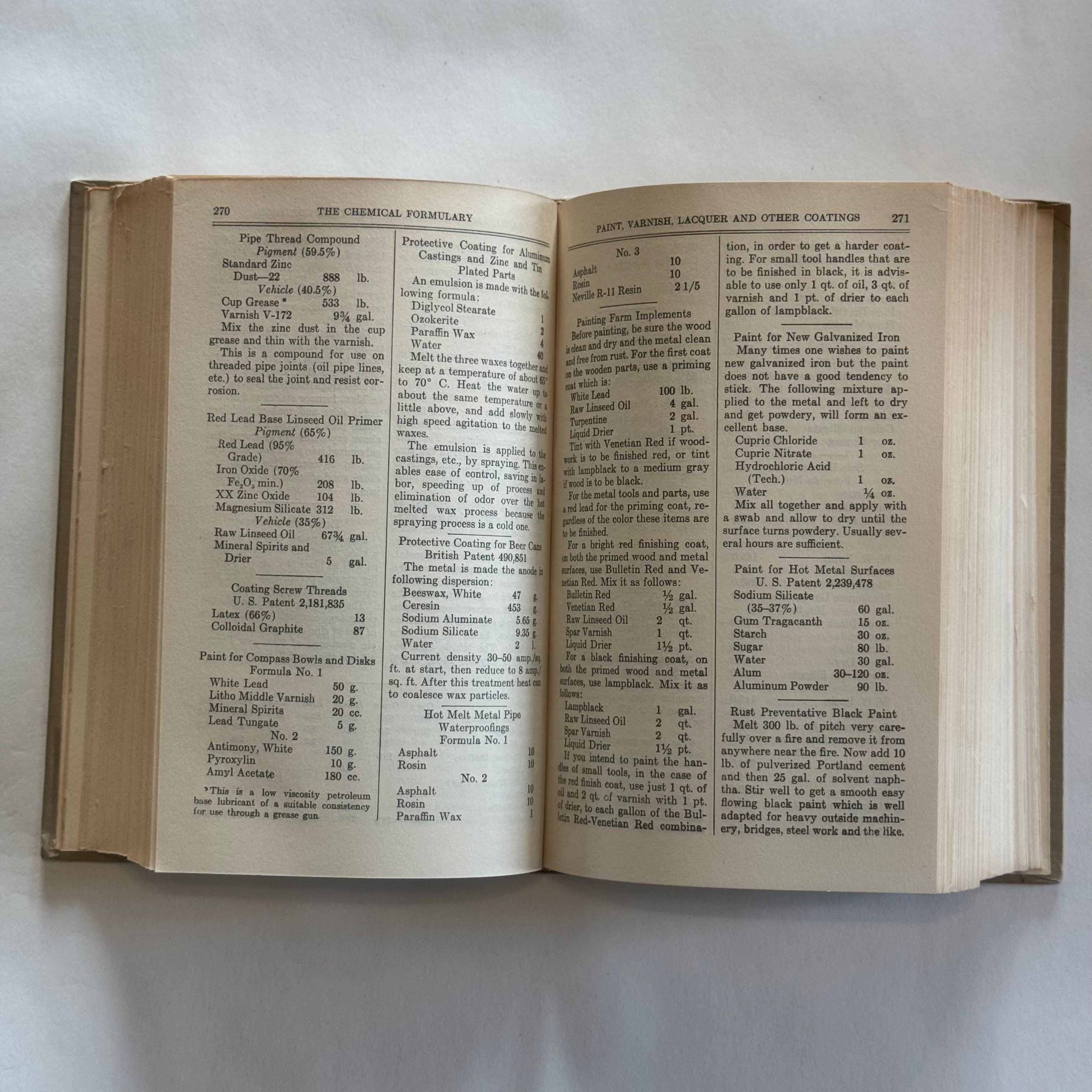 The Chemical Formulary Volume VI by H. Bennett (1943)