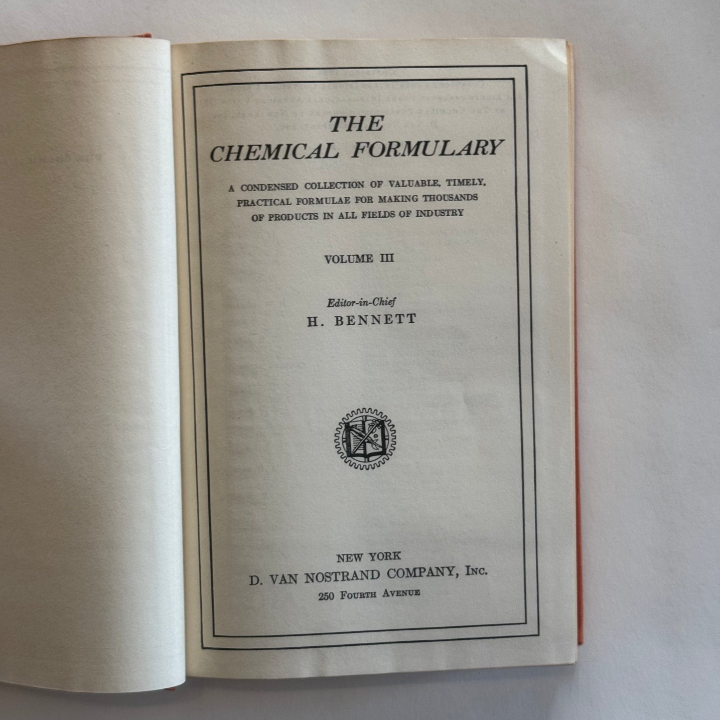 The Chemical Formulary Volume III by H. Bennett (1936)