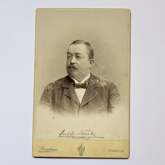 Portret van een man met snor - J. Langhans, hof-fotograaf, Praag (ca. 1890)