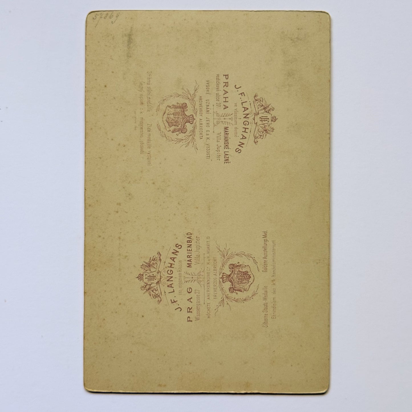 Bildnis eines Herrn mit Schnurrbart - JF Langhans, Prag &amp; Marienbad (ca. 1895)