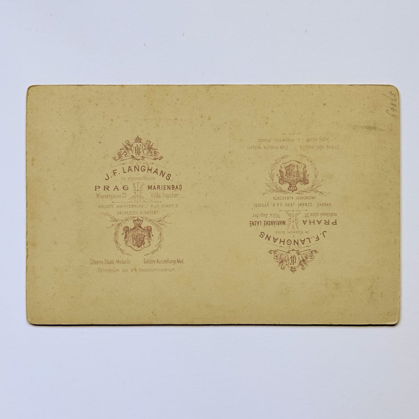 Bildnis eines Herrn mit Schnurrbart - JF Langhans, Prag &amp; Marienbad (ca. 1895)