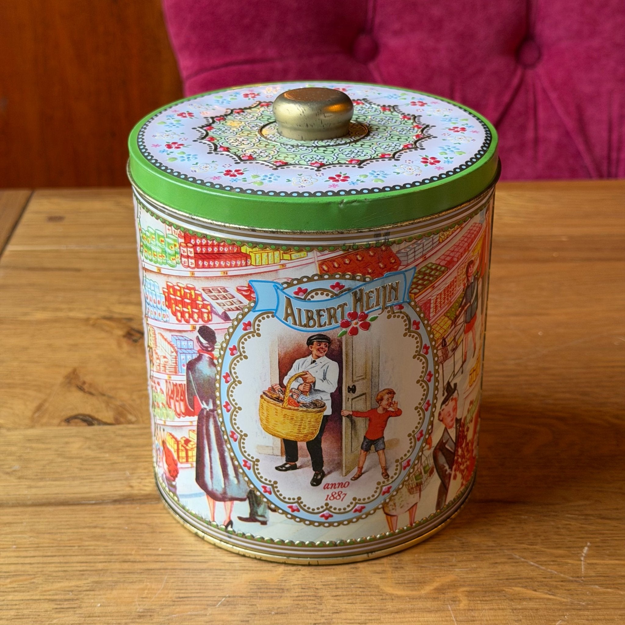 Albert Heijn Jubileumblik 125 Jaar (1887–2012) – Rond Verzamelblik Anno 1887 - The Collectionist