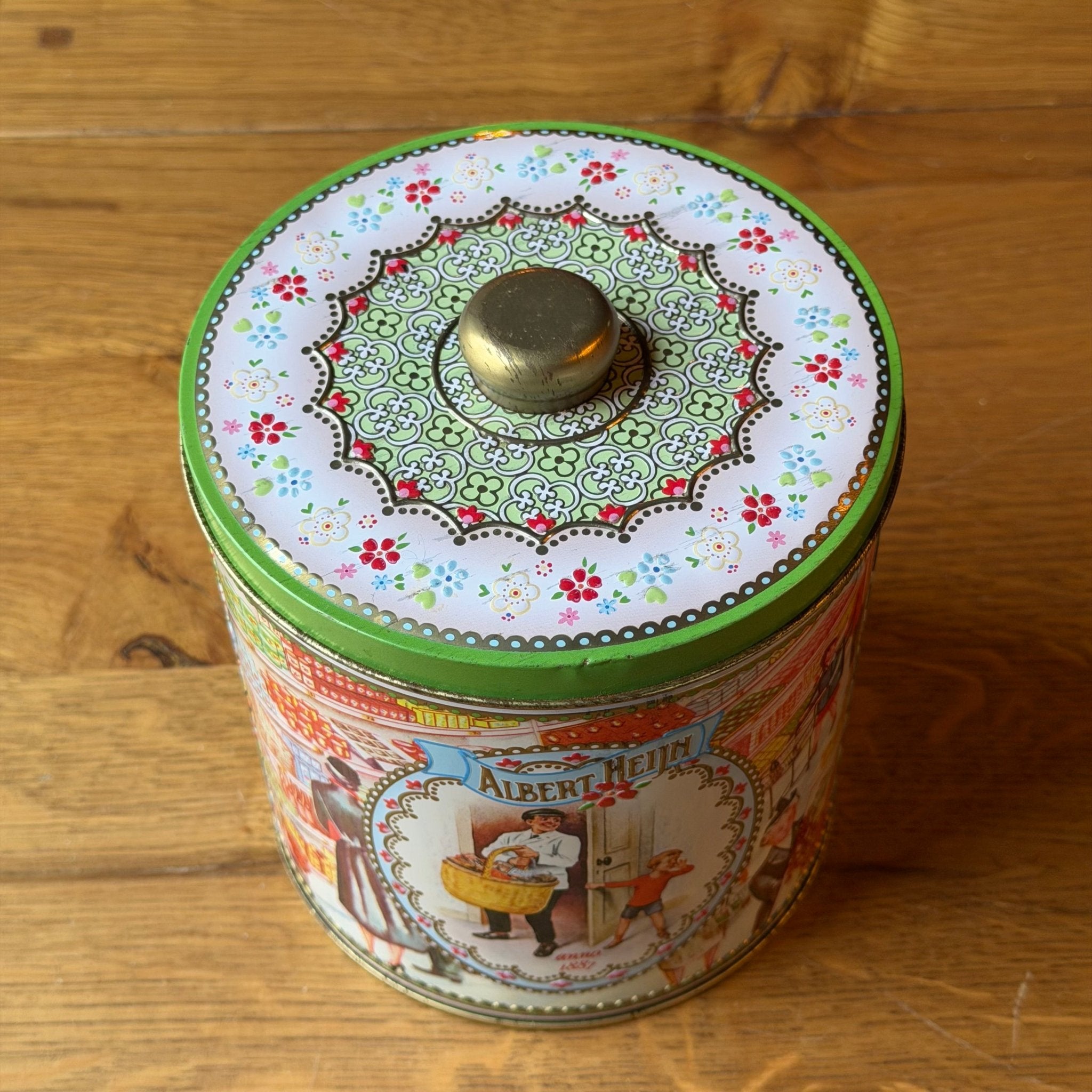 Albert Heijn Jubileumblik 125 Jaar (1887–2012) – Rond Verzamelblik Anno 1887 - The Collectionist