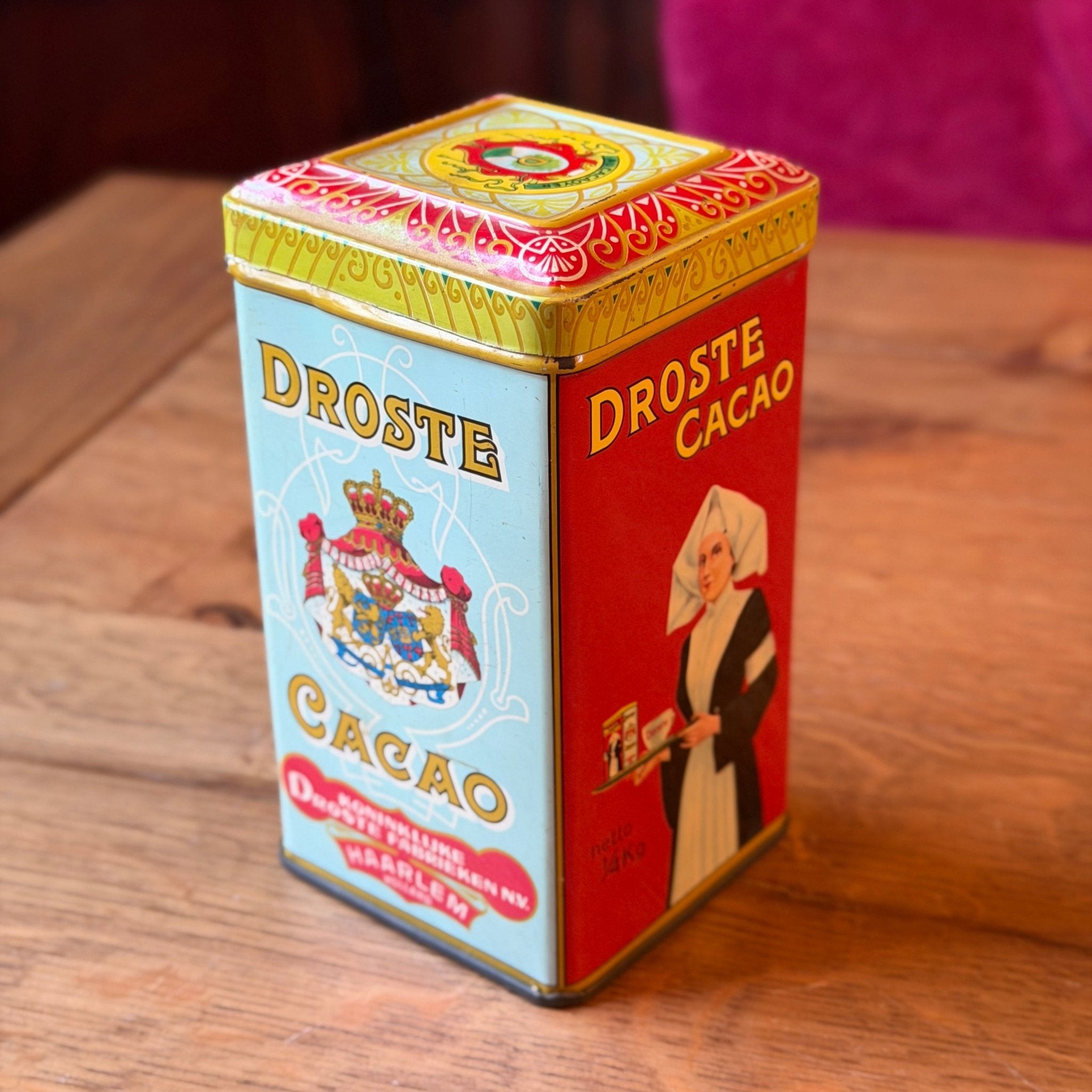 Antiek Droste Cacao Blik – Iconisch Verpleegsterontwerp – Nederland - The Collectionist