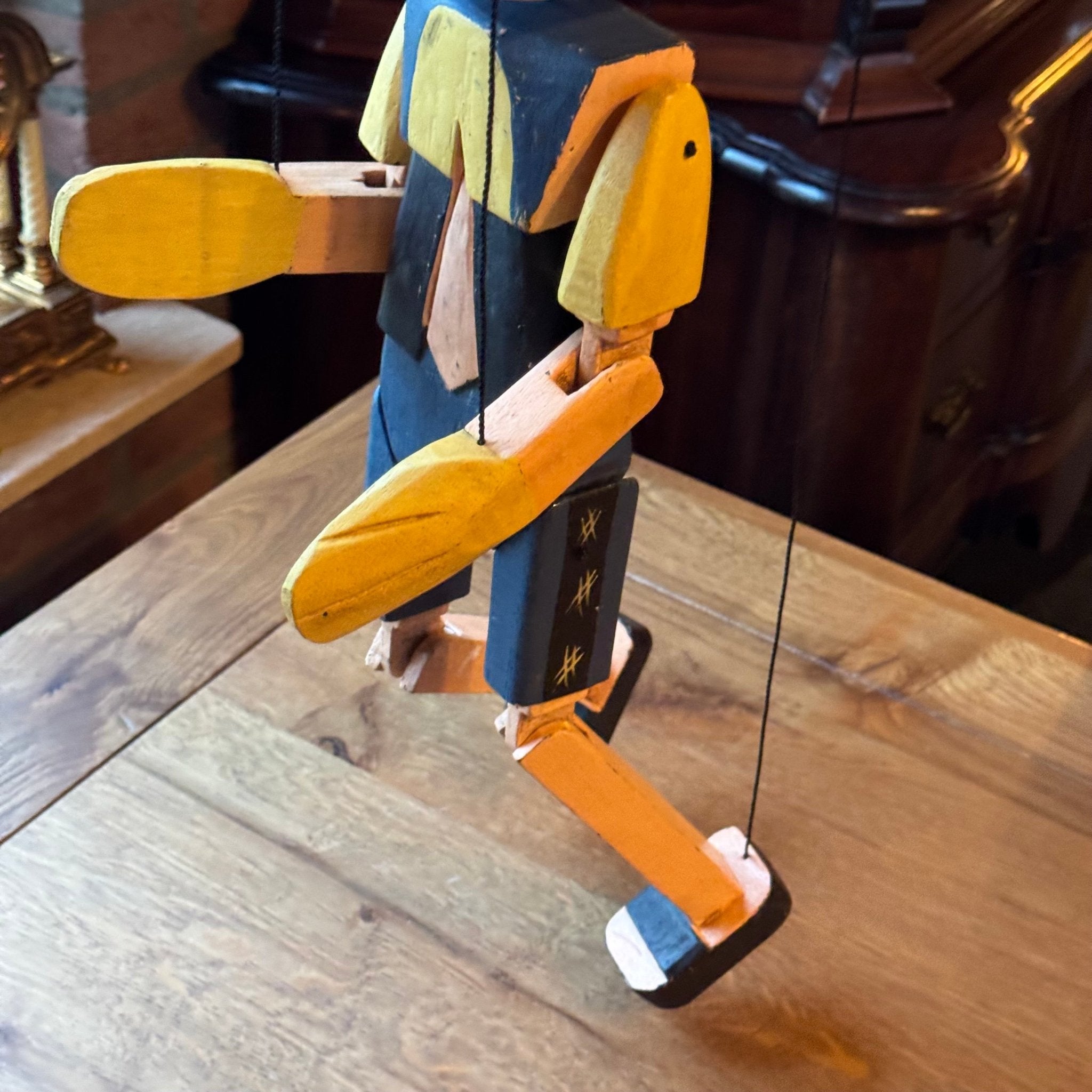 Grote houten Pinokkio marionet – handbeschilderd – ca. 60 cm - The Collectionist