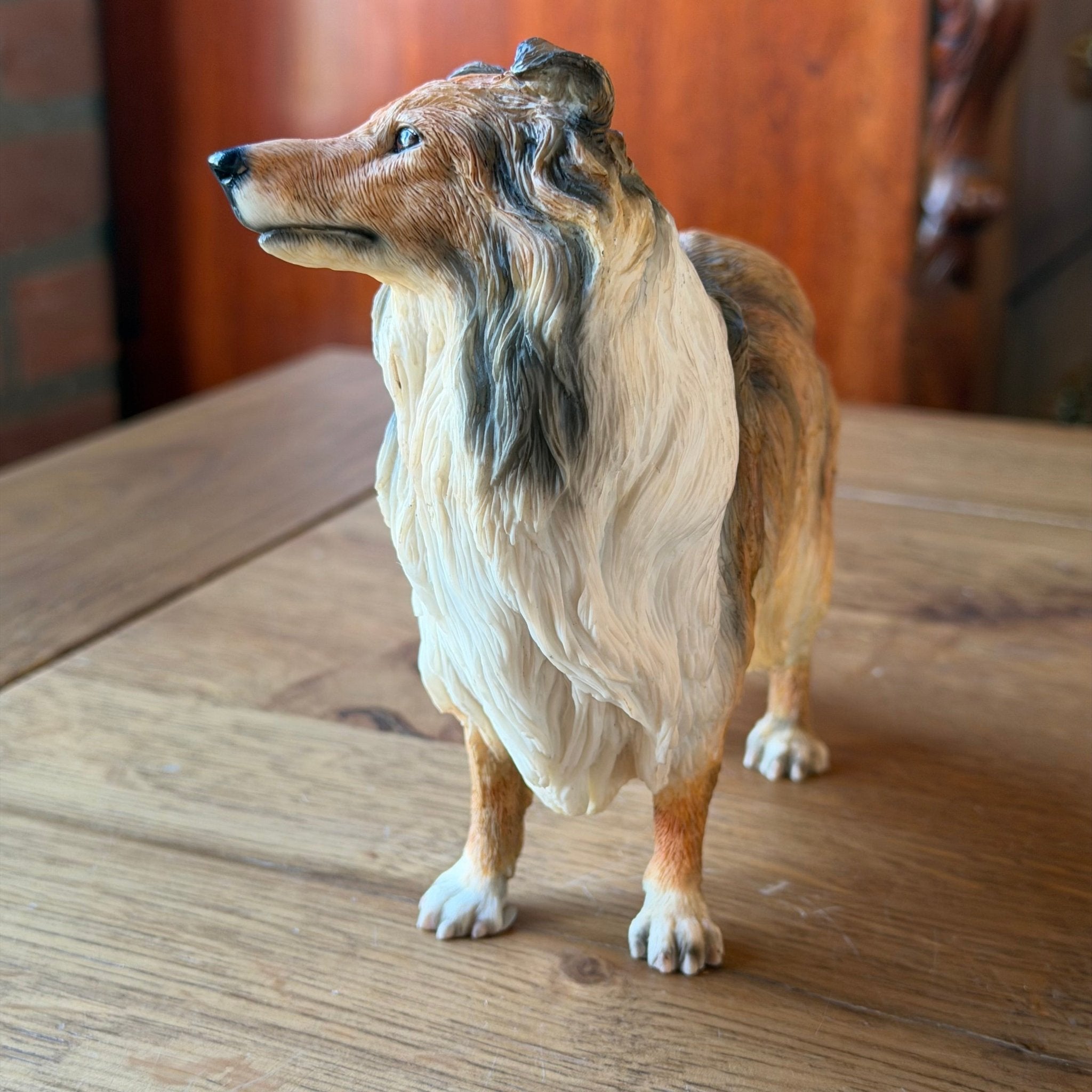 Hondensculptuur in collie - stijl – gedetailleerd vintage beeld - The Collectionist
