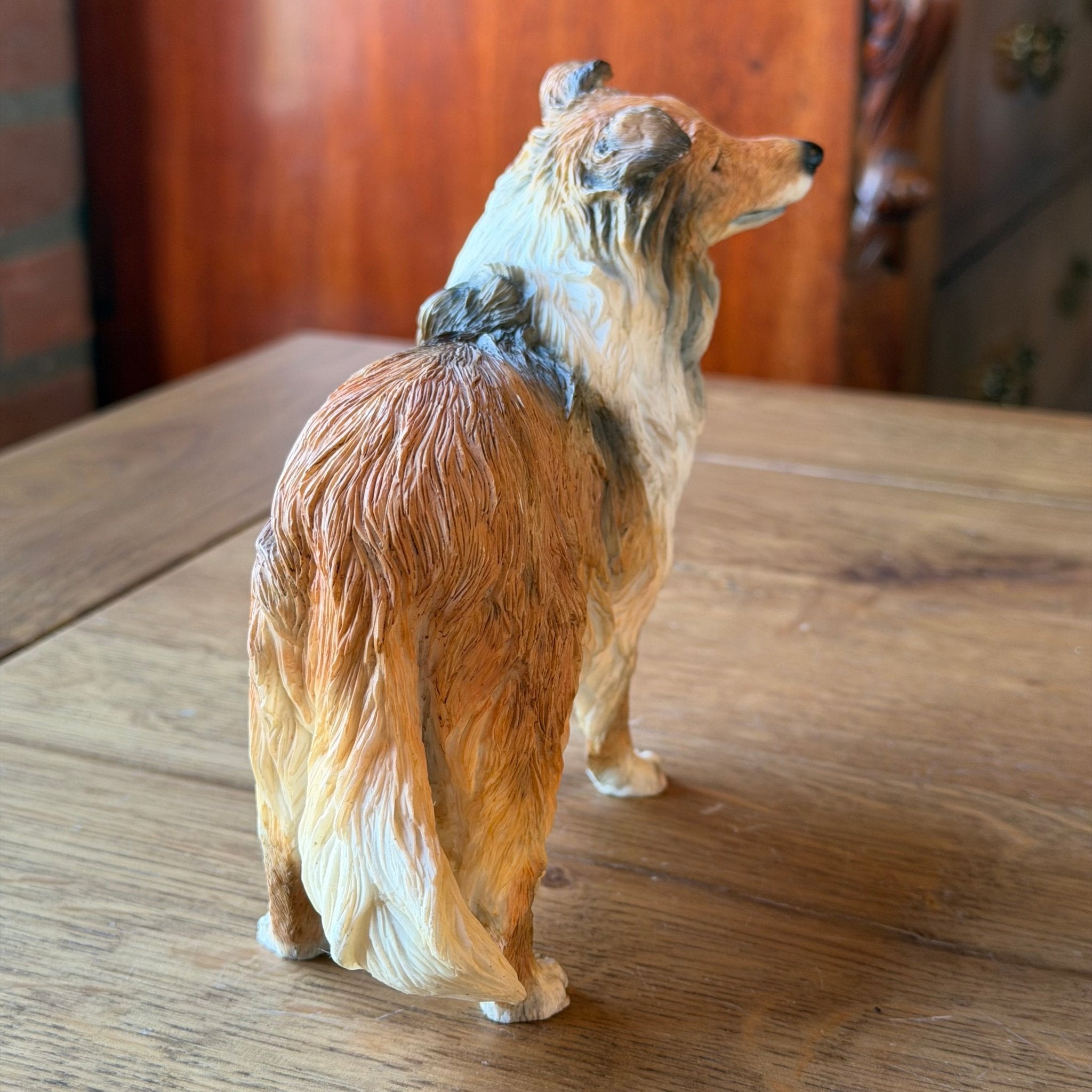 Hondensculptuur in collie - stijl – gedetailleerd vintage beeld - The Collectionist