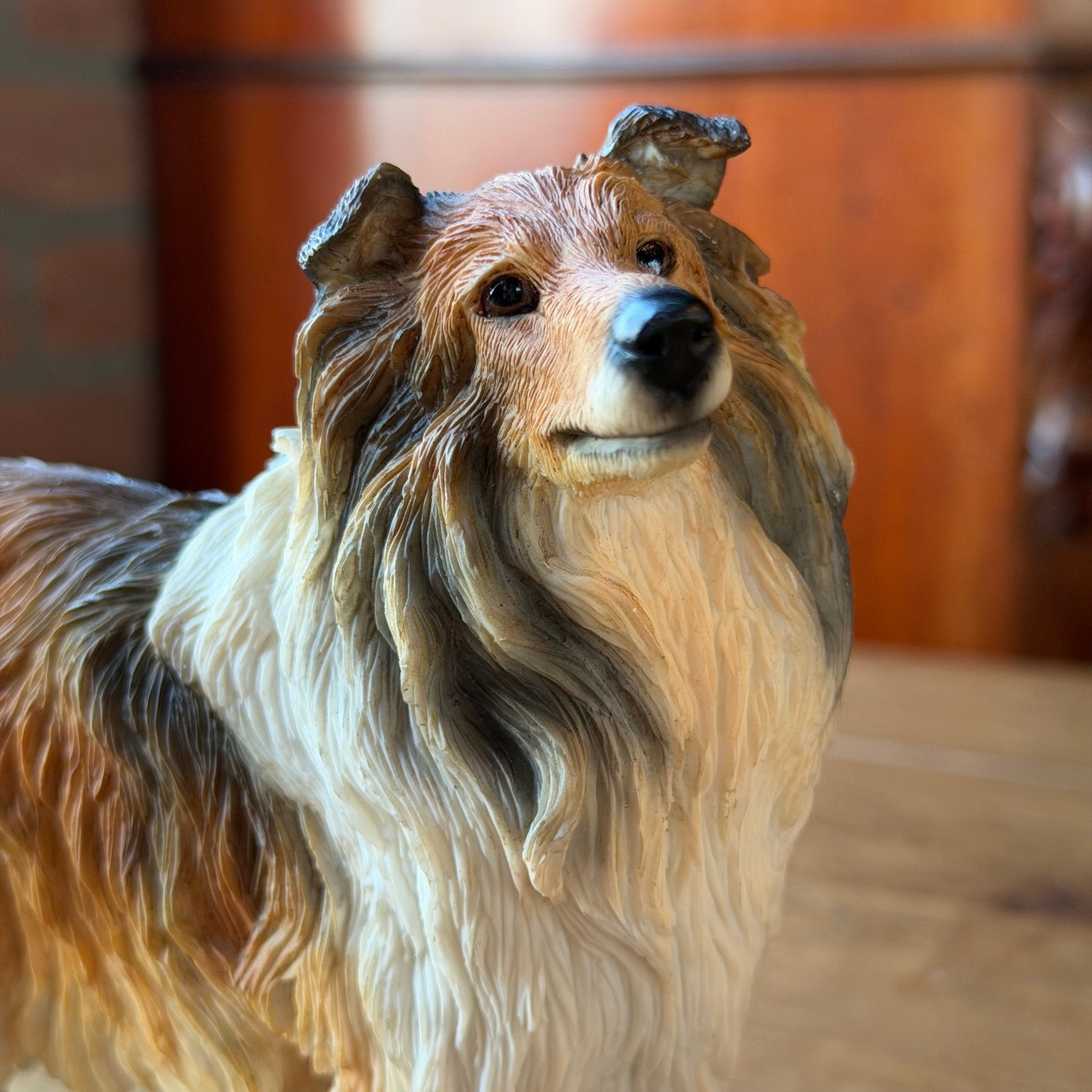 Hondensculptuur in collie - stijl – gedetailleerd vintage beeld - The Collectionist