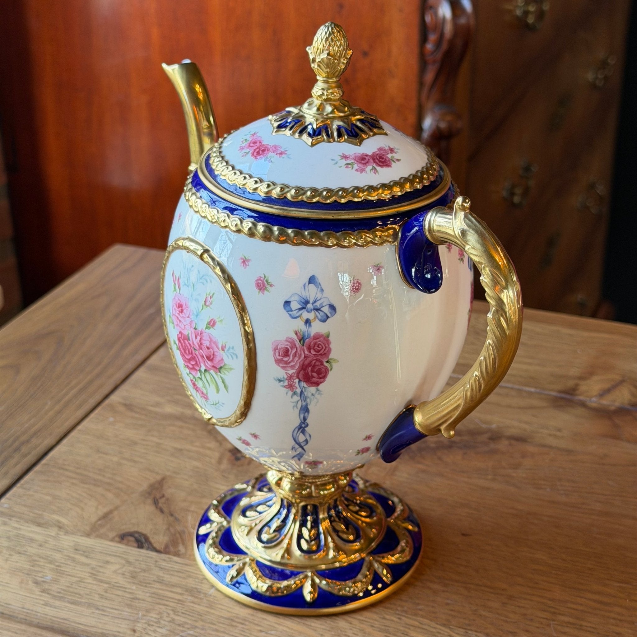 House of Fabergé – The Fabergé Egg Imperial Teapot – decoratieve porseleinen theepot - The Collectionist
