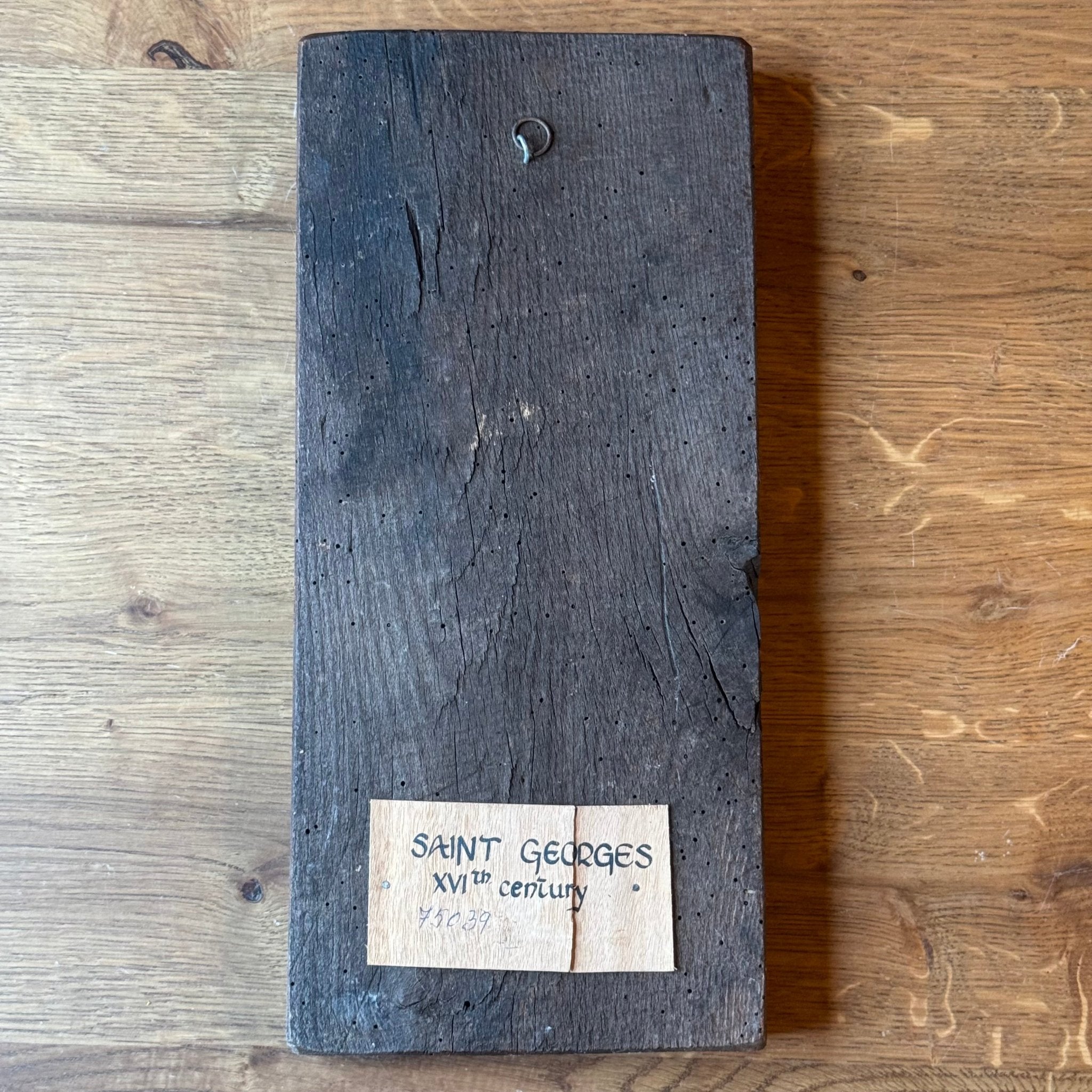 Icoon van Sint - Georgius in rijk gedecoreerd gewaad op houten paneel - The Collectionist