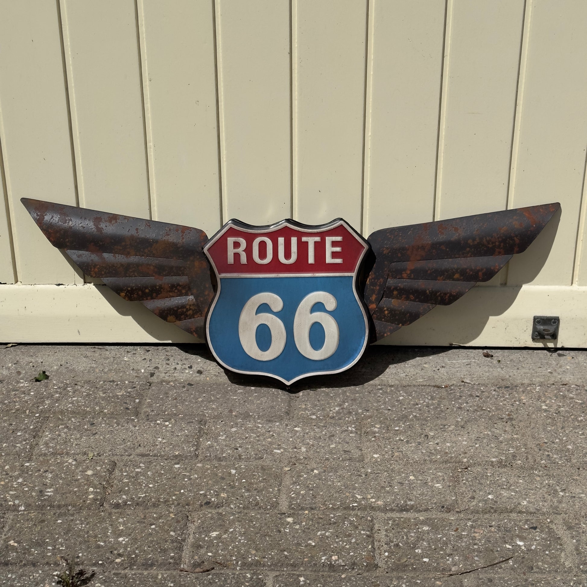 Route 66 Rusty Wings Blikken Wandbord The Collectionist