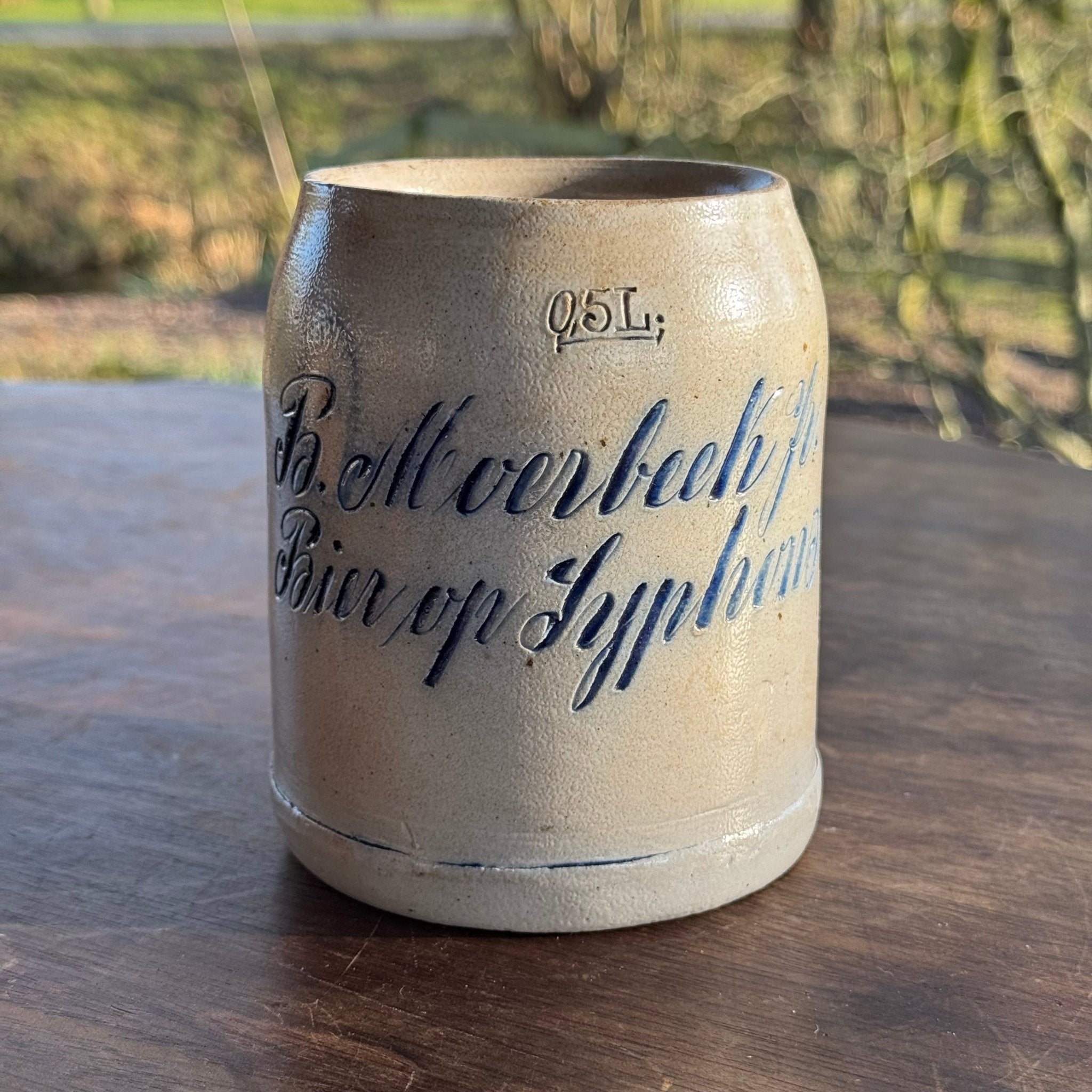 Keuls Aardewerk Bierpul B. Moerbeek 1870 - 1890 - The Collectionist