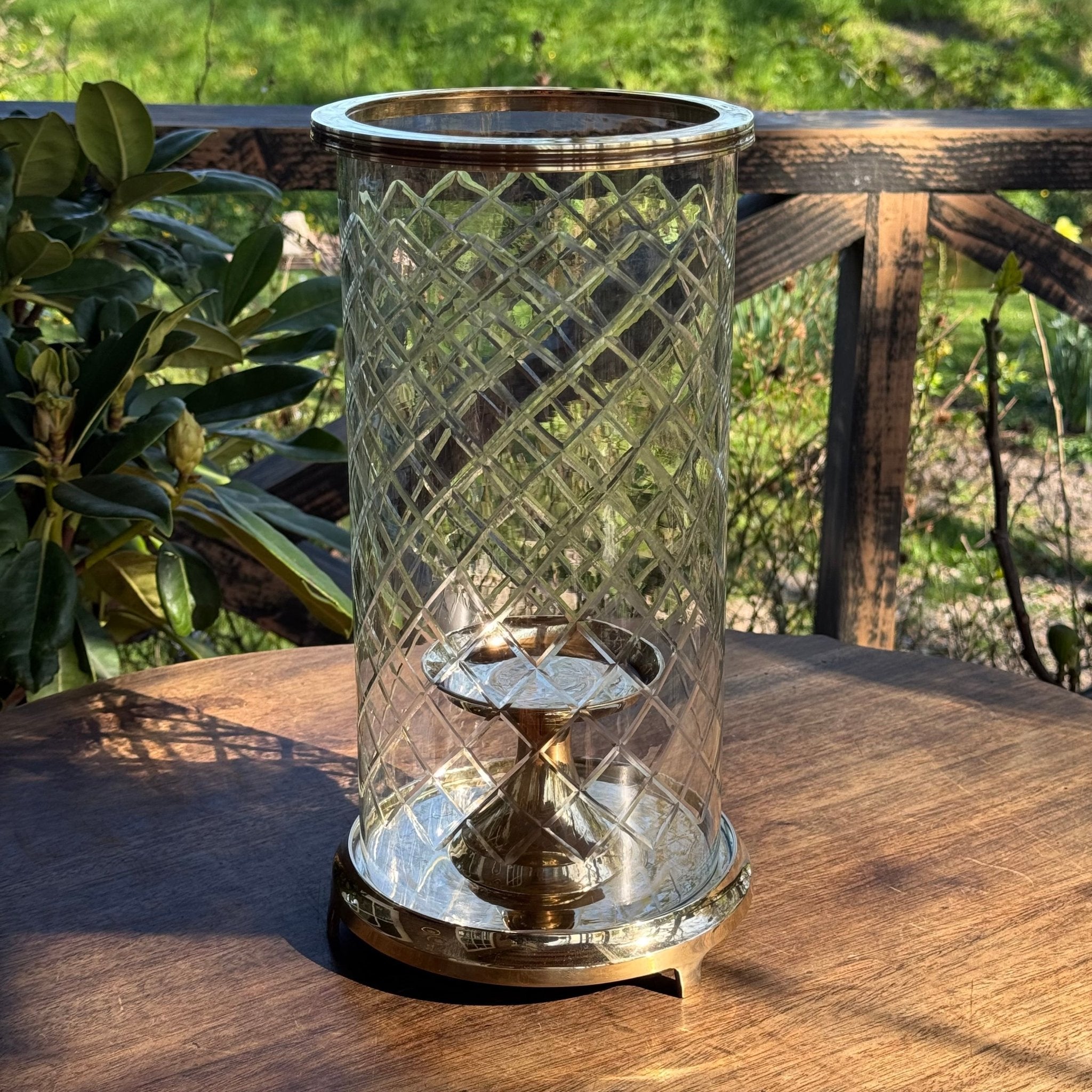 Koperen Windlicht Met Geslepen Glas - The Collectionist