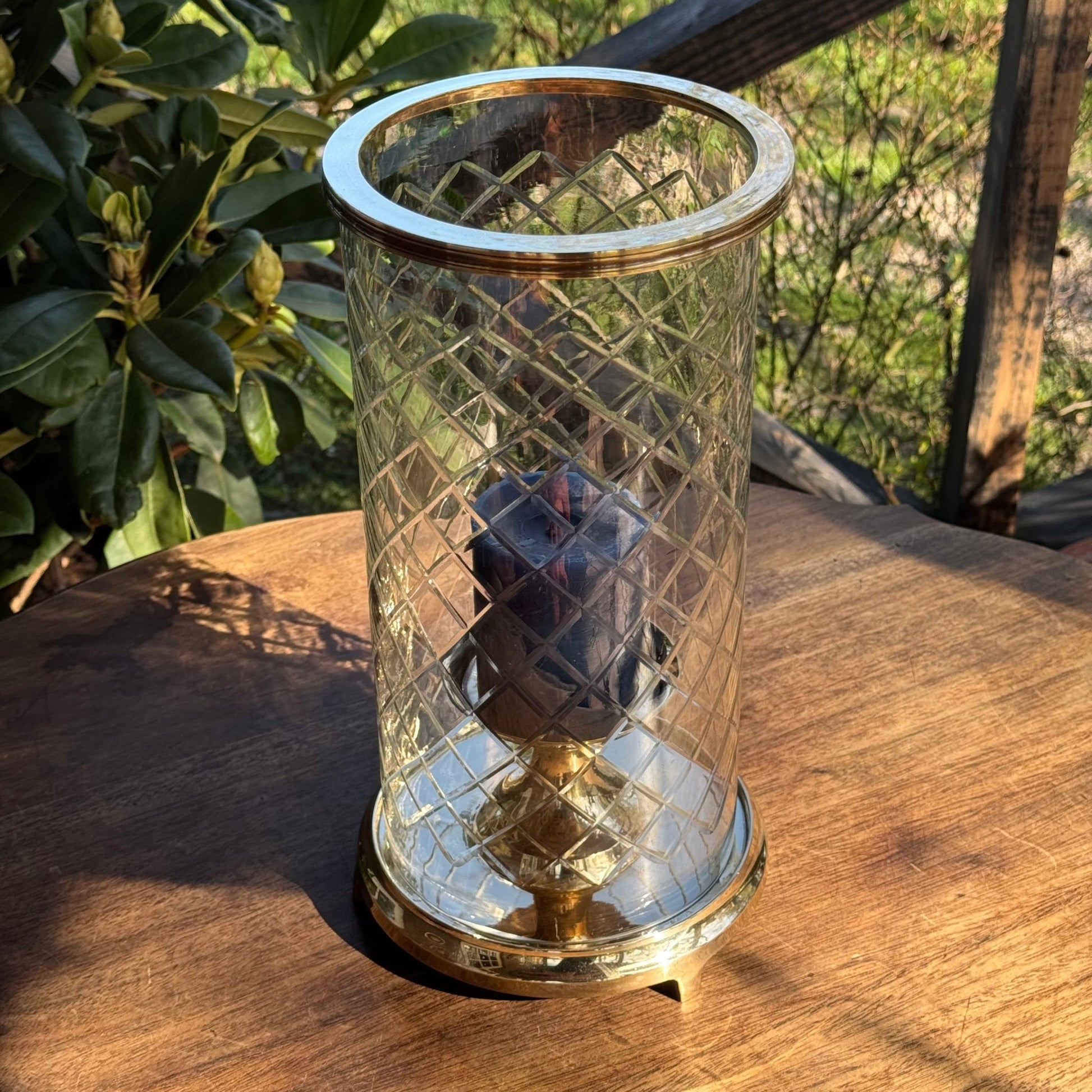 Koperen Windlicht Met Geslepen Glas - The Collectionist