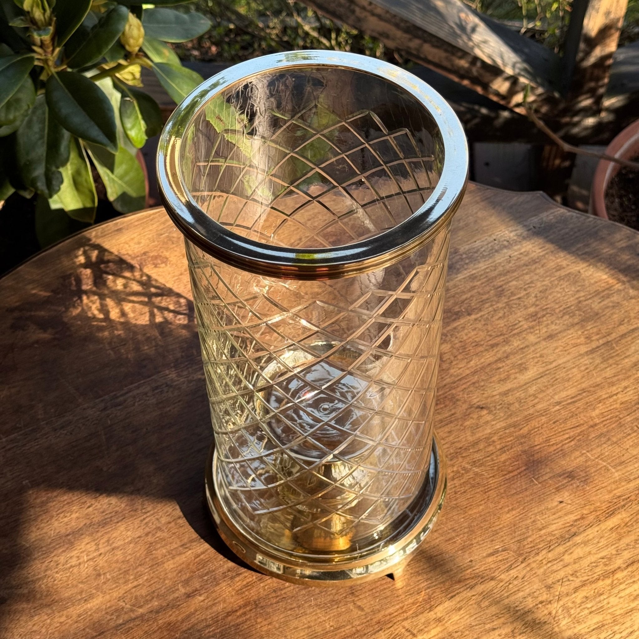 Koperen Windlicht Met Geslepen Glas - The Collectionist