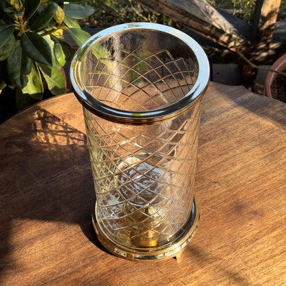 Koperen Windlicht Met Geslepen Glas - The Collectionist