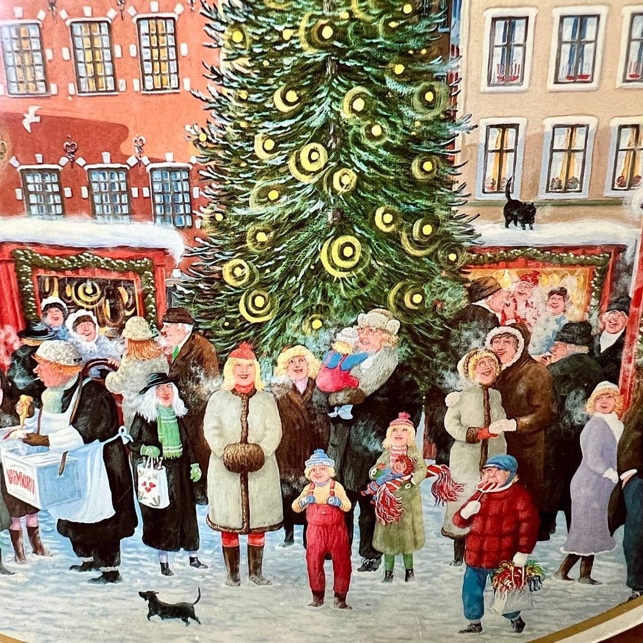 Ovaal koekblik met kerst tafereel van Trumpf - The Collectionist