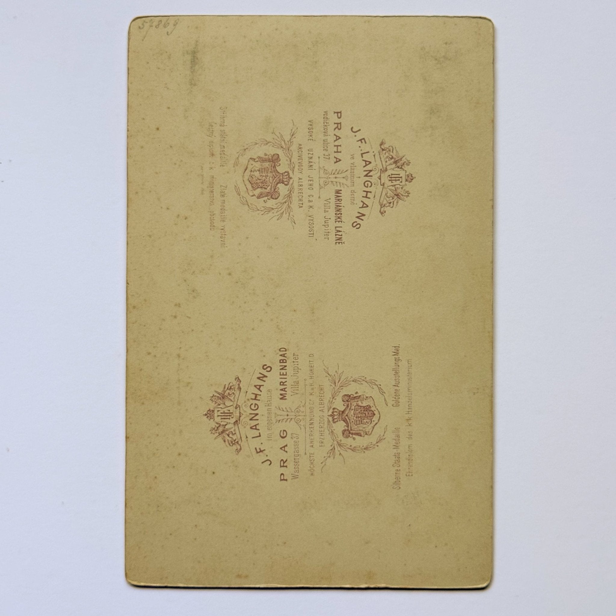 Portret van een heer met snor - J.F. Langhans, Praag & Mariënbad (ca. 1895) - The Collectionist