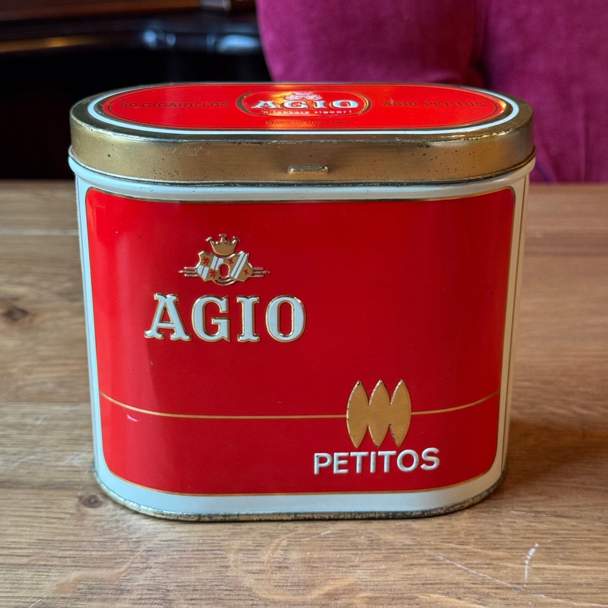 Vintage Agio Petitos Sigarenblik - Rood & Wit - A. Wintermans (Jaren '60) - The Collectionist