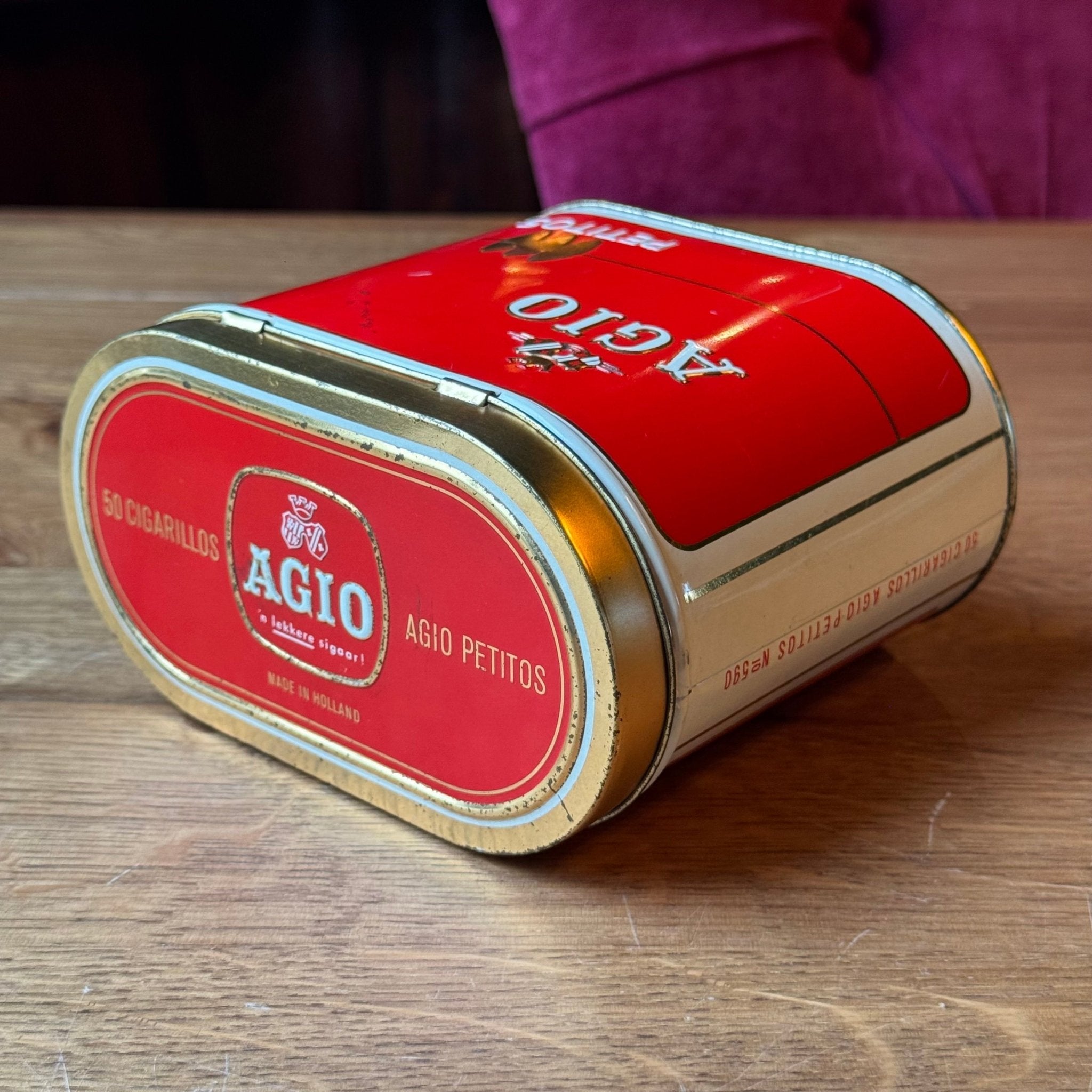 Vintage Agio Petitos Sigarenblik - Rood & Wit - A. Wintermans (Jaren '60) - The Collectionist