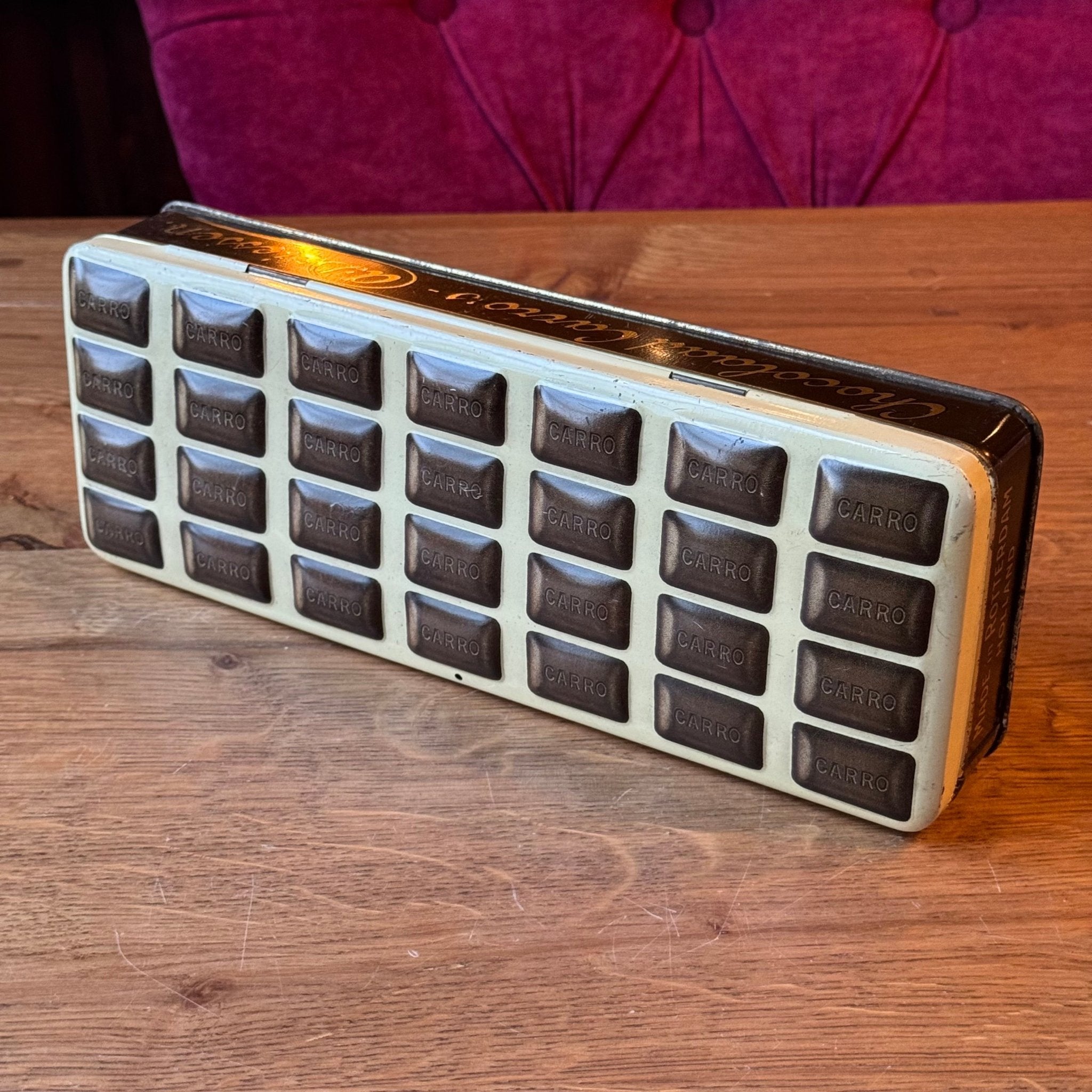 Vintage Chocoladeblik Carro – A. Driessen Rotterdam – Half Kilo – ca. Jaren 1930–1950 - The Collectionist