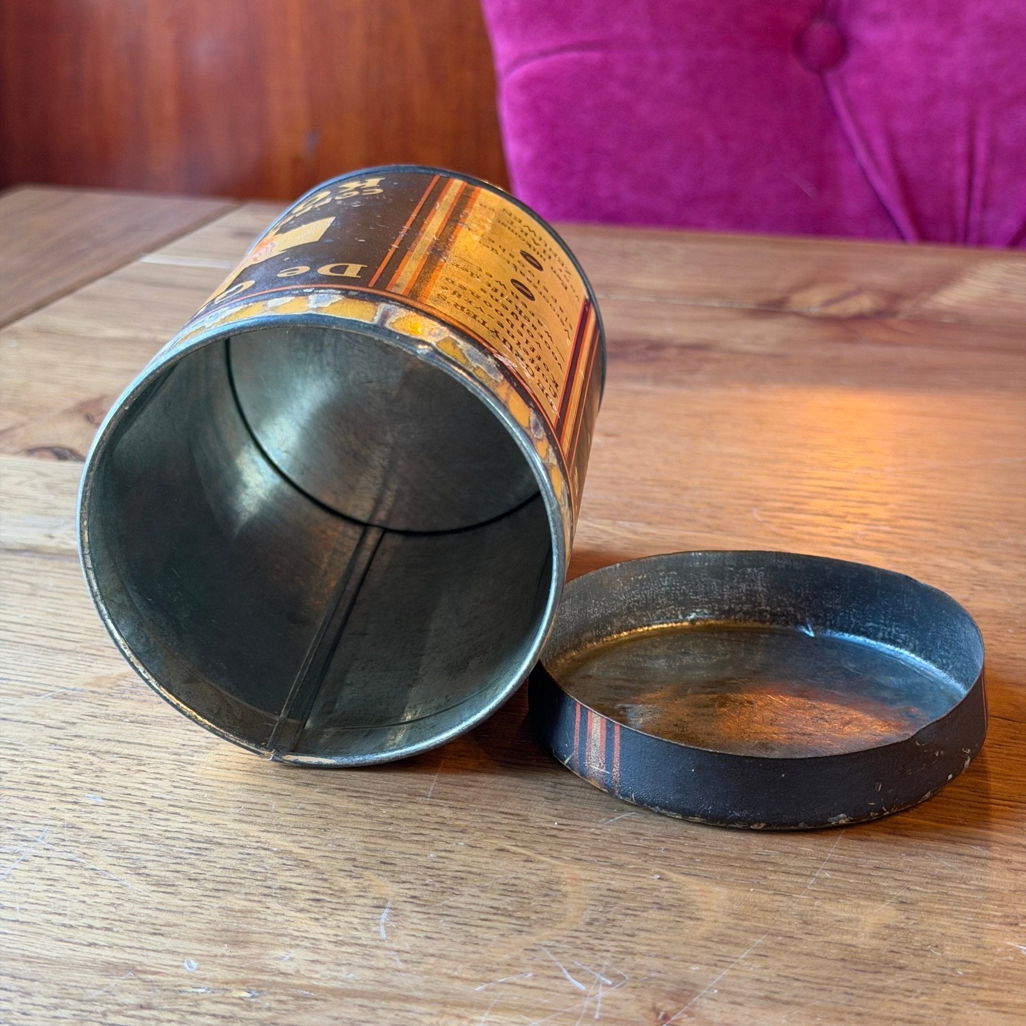 Vintage De Gruyter’s Koffieblik – Caffeïne - vrije Koffie – Nederlands Reclameblik