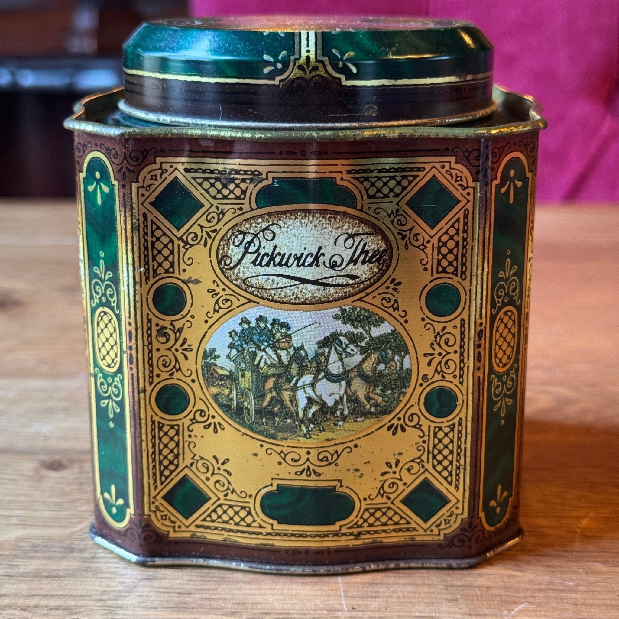 Vintage Douwe Egberts Pickwick Thee Blik – Groen & Goud - The Collectionist