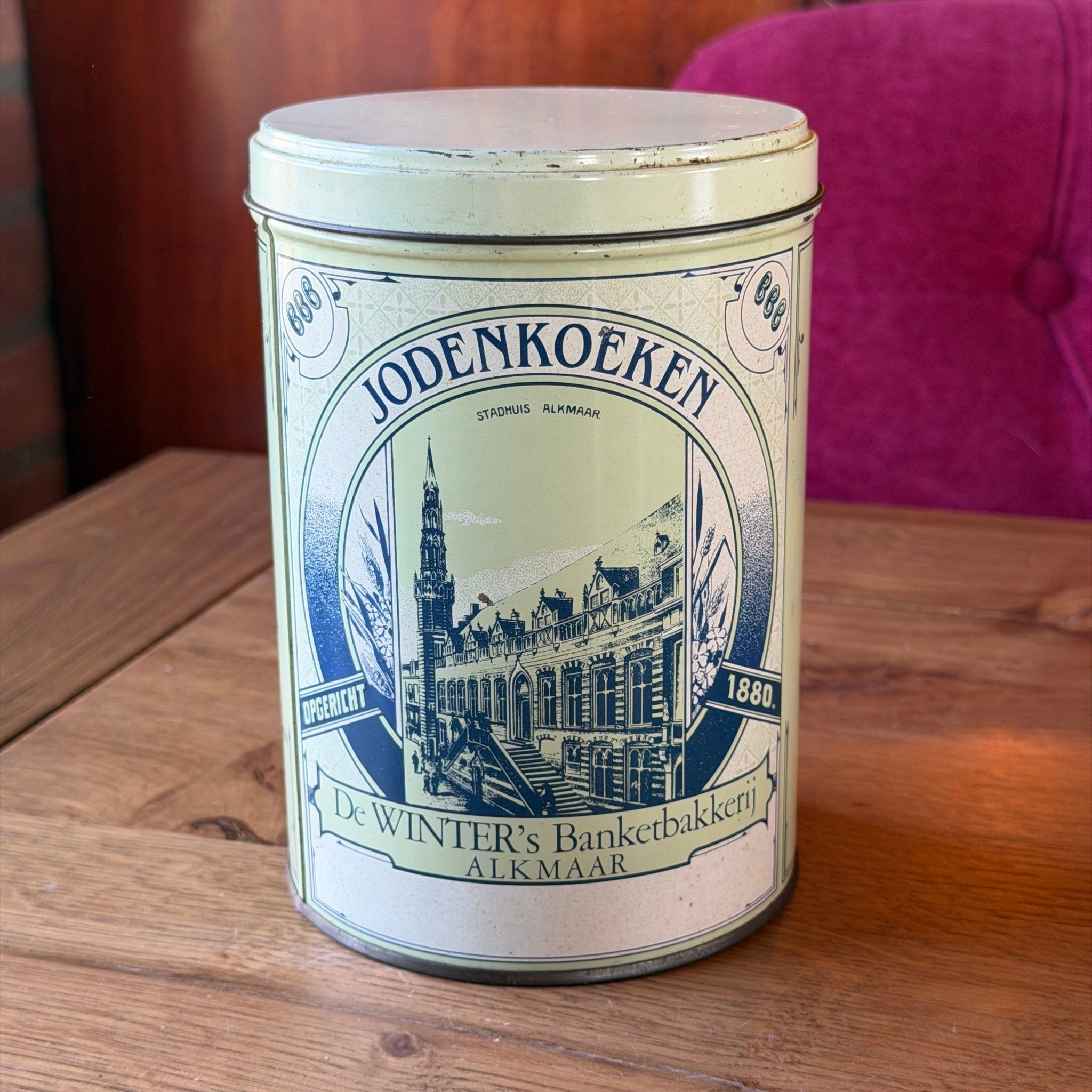 Vintage Jodenkoeken koekblik – De Winter’s Banketbakkerij Alkmaar
