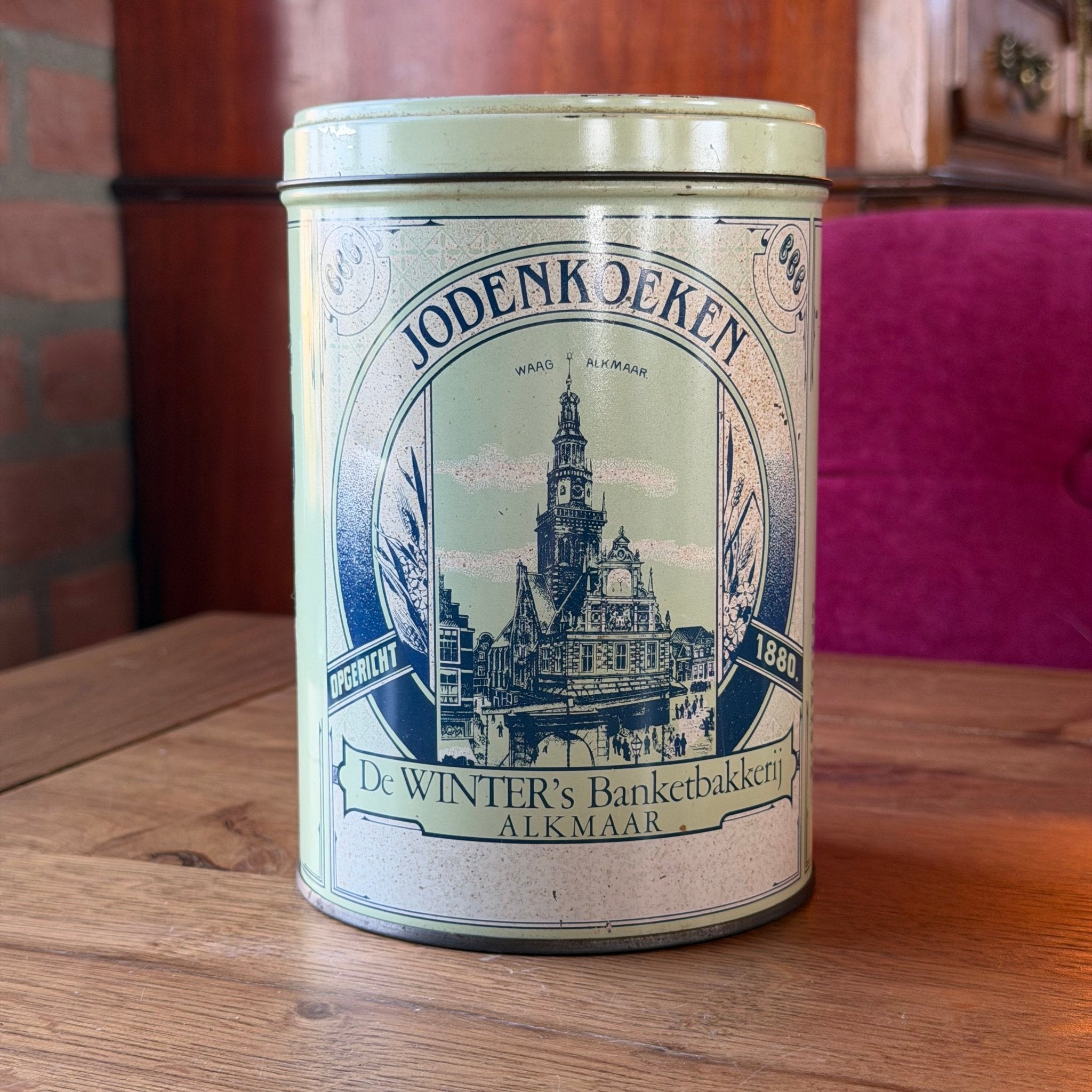Vintage Jodenkoeken koekblik – De Winter’s Banketbakkerij Alkmaar