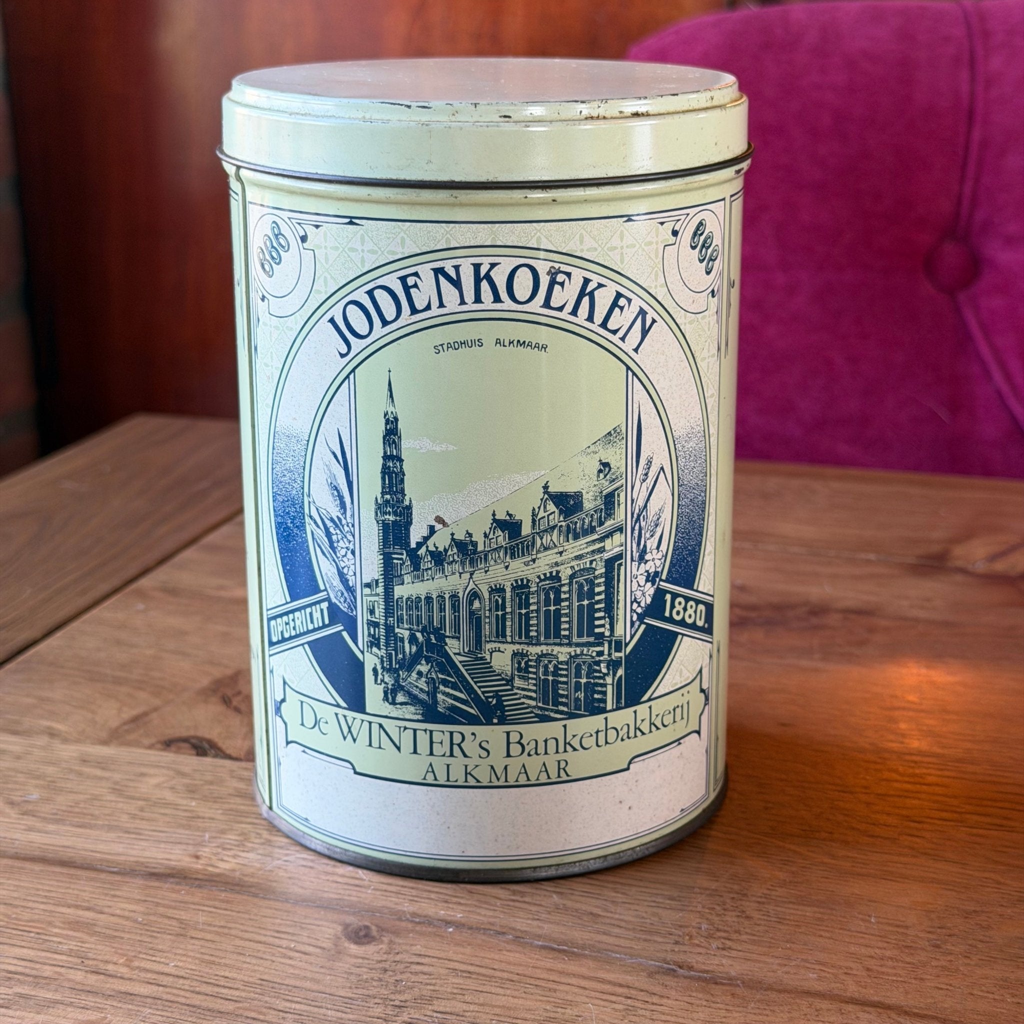 Vintage Jodenkoeken koekblik – De Winter’s Banketbakkerij Alkmaar