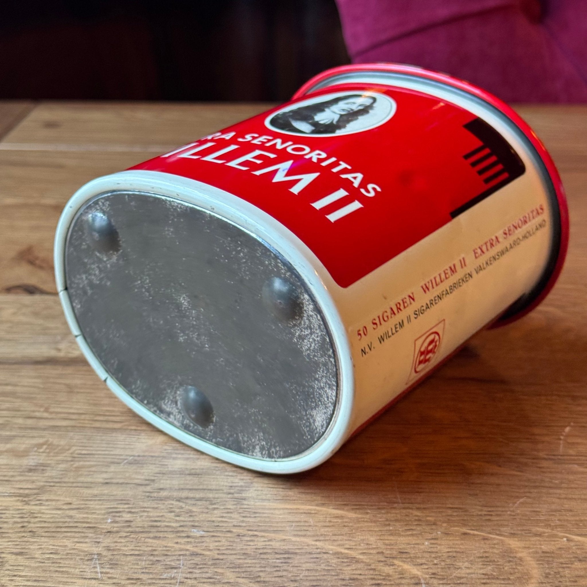 Vintage Willem II Sigarenblik - Extra Senoritas - Rood met Portret (Jaren '60) - The Collectionist