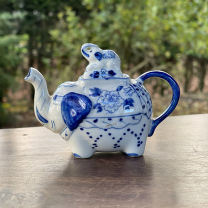 Delfts Blauw Theepotje Olifant - Bamestra Curiosa