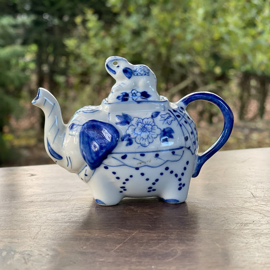 Delfts Blauw Theepotje Olifant - Bamestra Curiosa