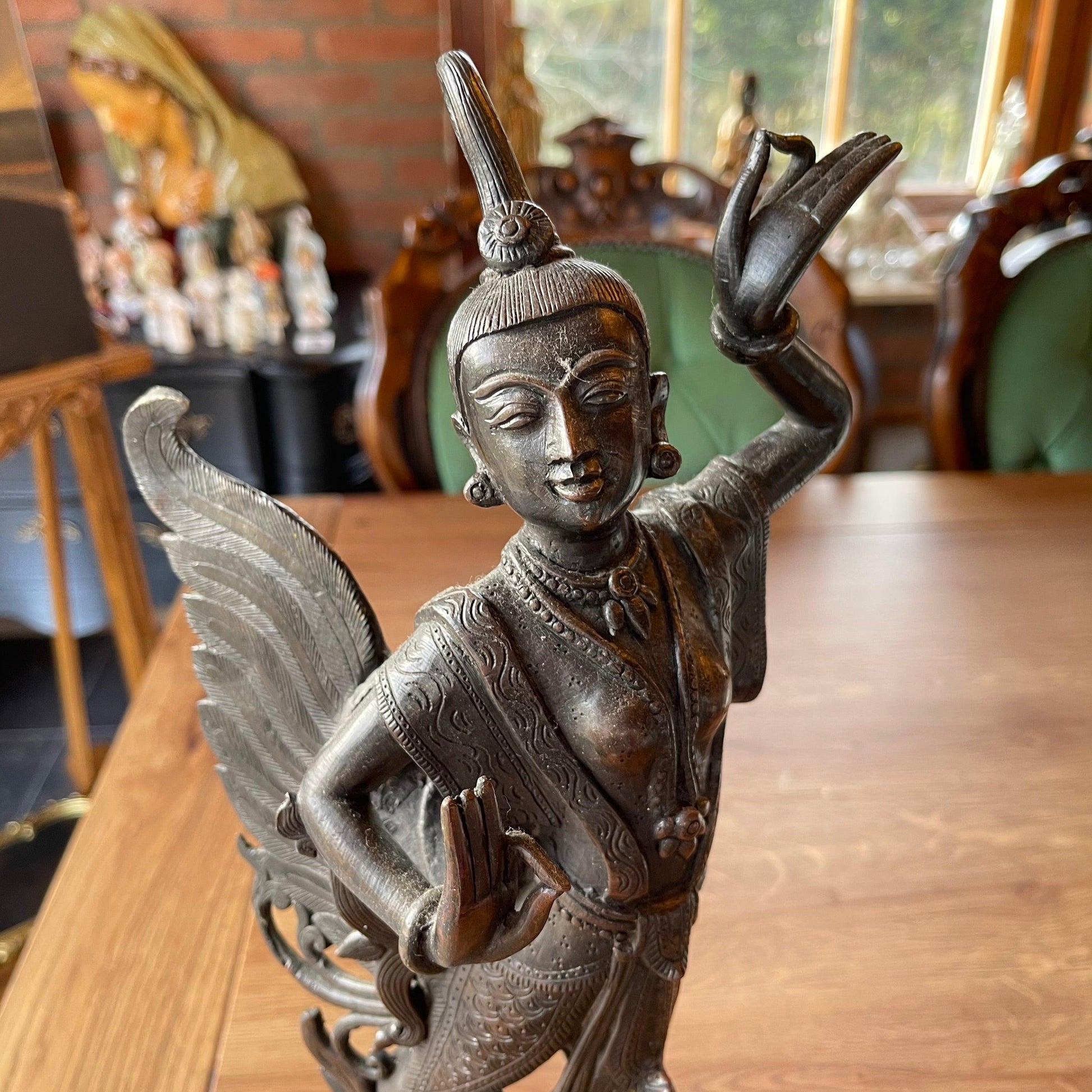 Antiek bronzen beeld Kinnara - Bamestra Curiosa