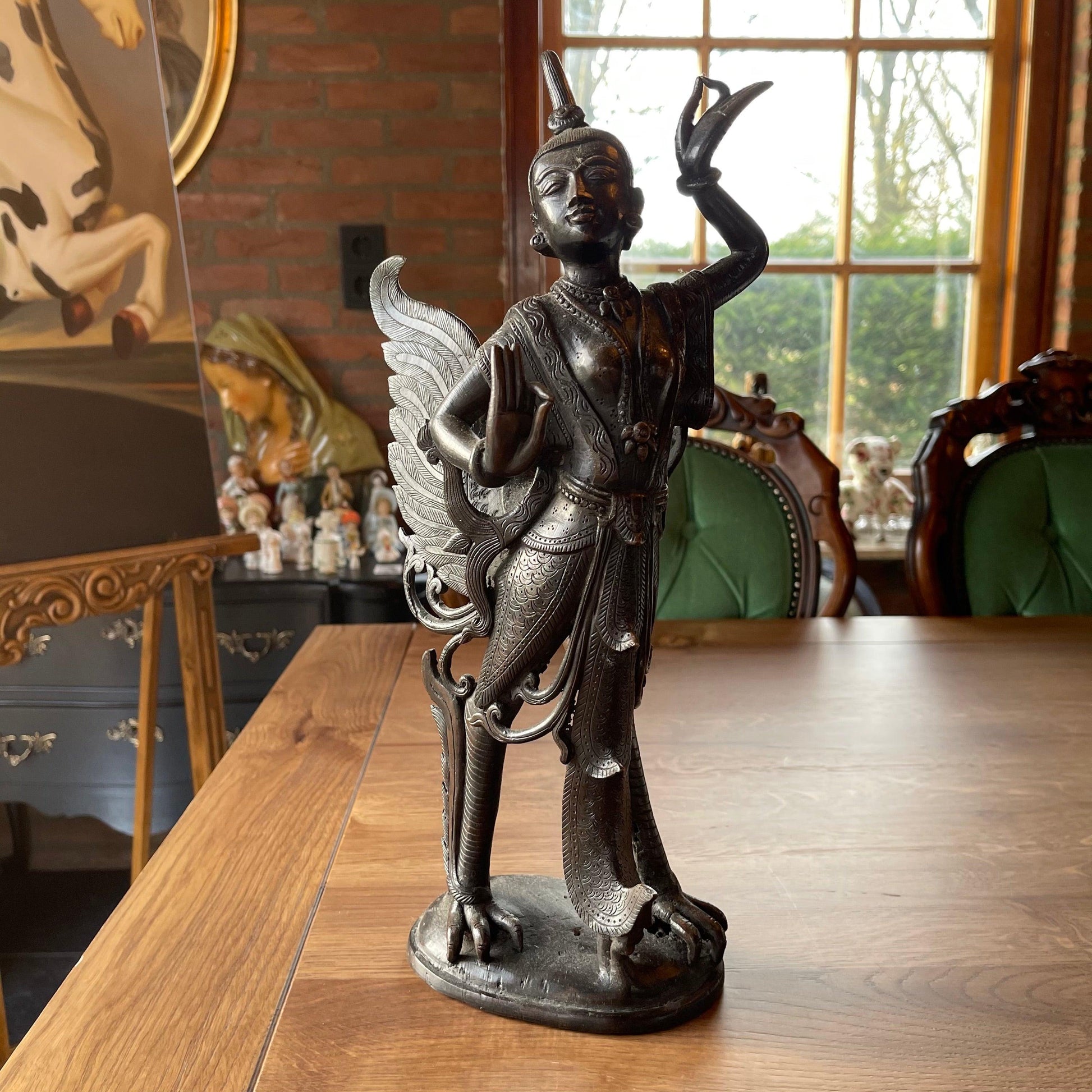 Antiek bronzen beeld Kinnara - Bamestra Curiosa