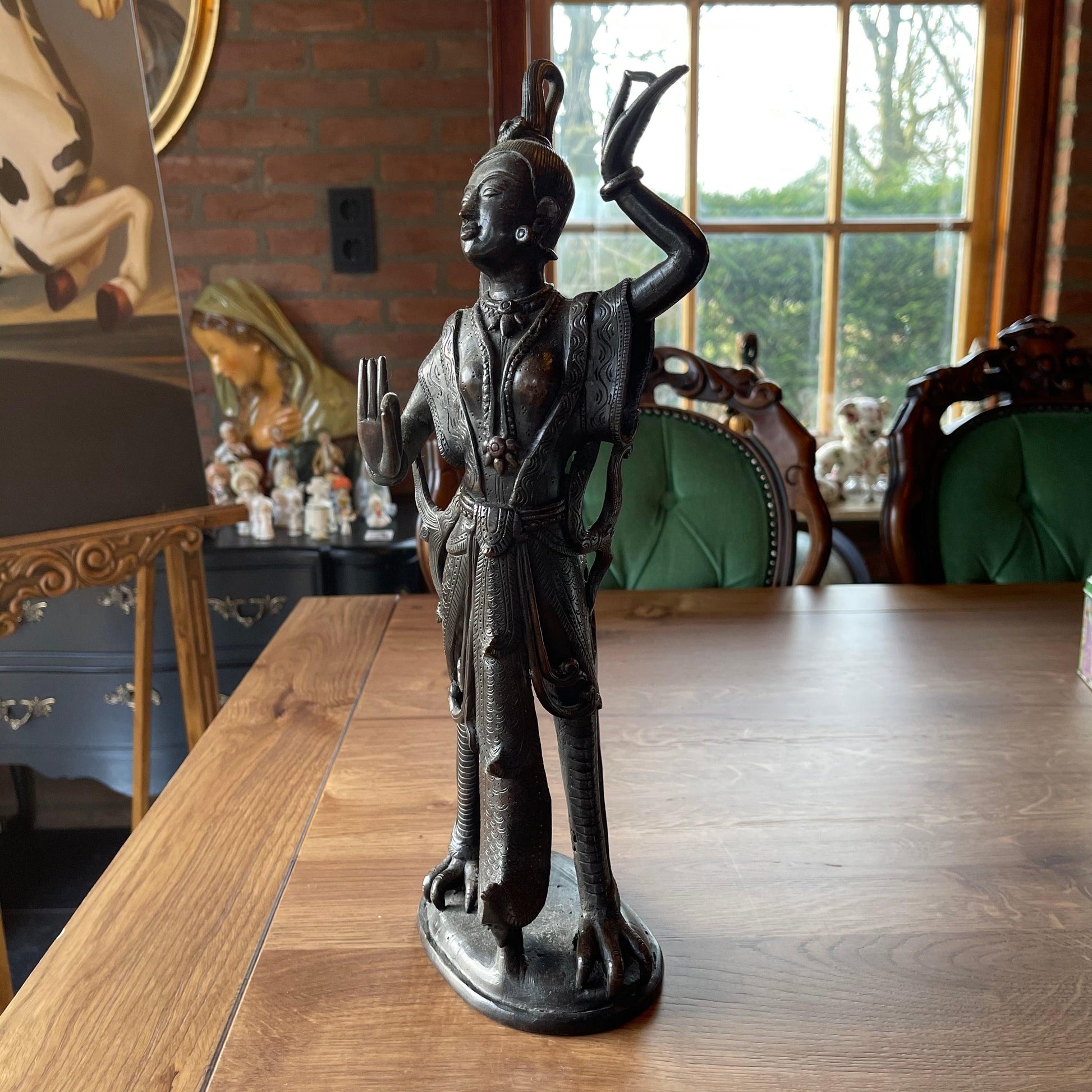 Antiek bronzen beeld Kinnara - Bamestra Curiosa